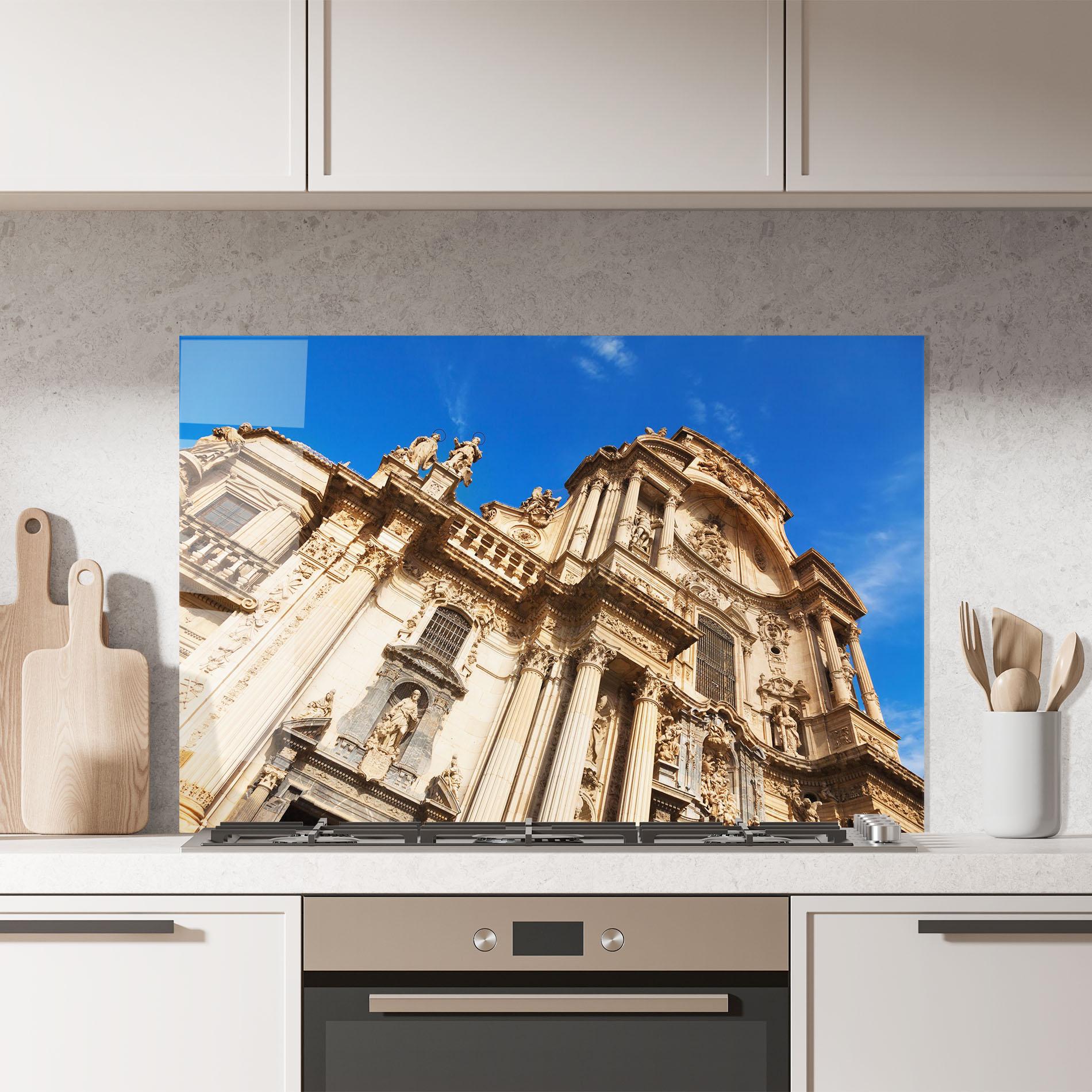 Küchenrückwand Glas Church Saint Mary mockup 7