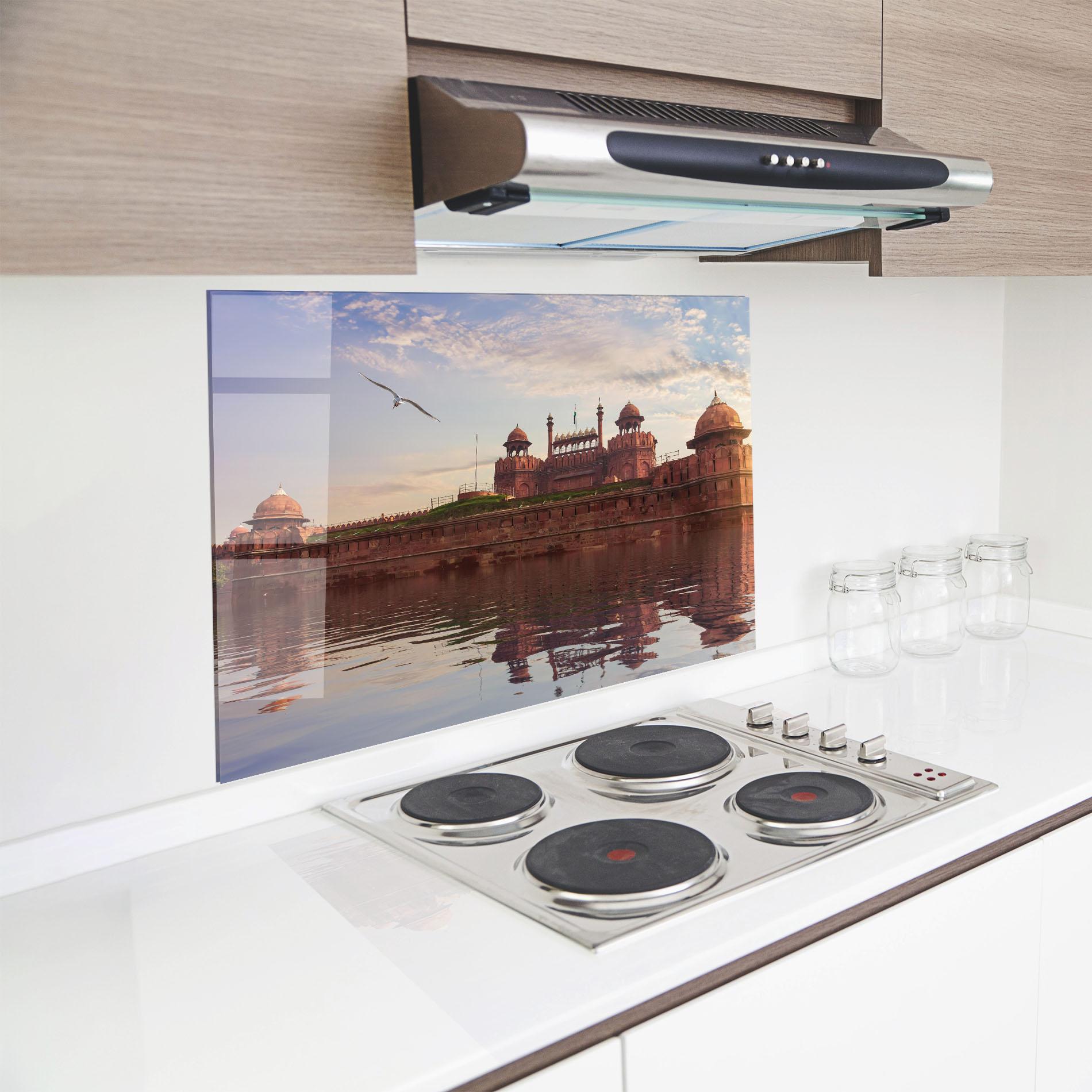 Küchenrückwand Glas Delhi India mockup 8