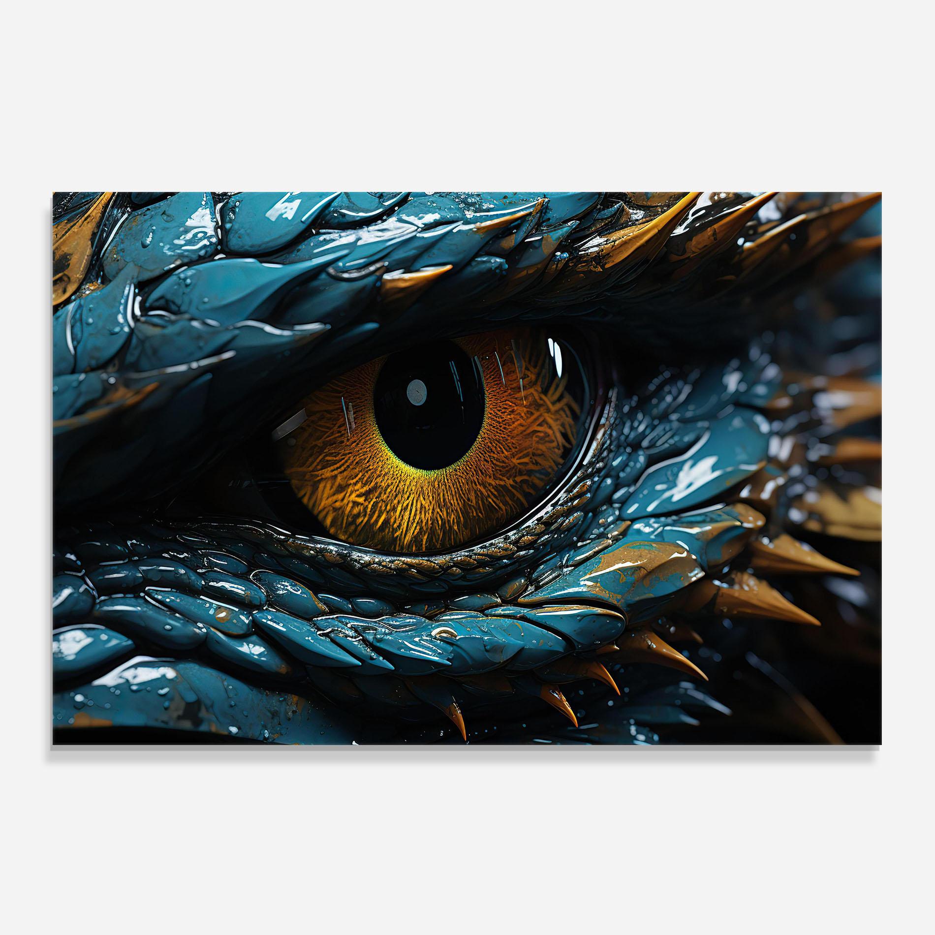 Küchenrückwand Glas Dragon Eye Close Up mockup 0