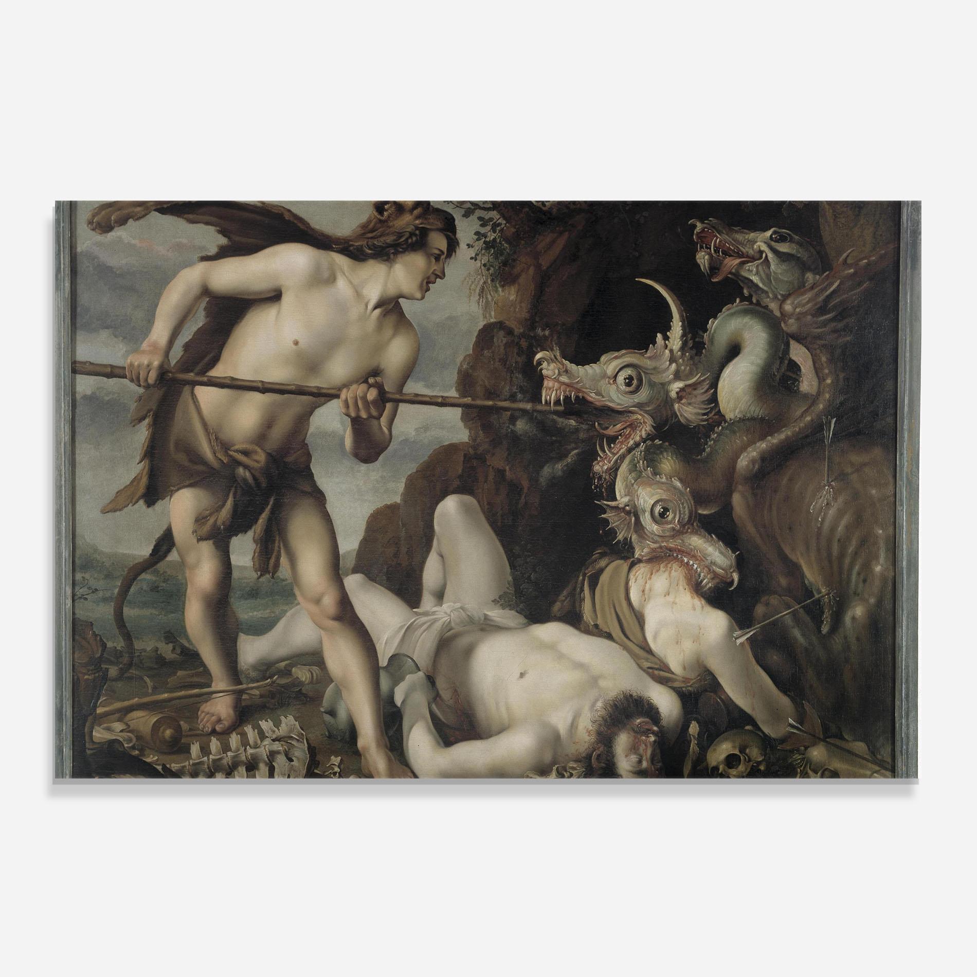 Küchenrückwand Glas Hunting Dragons mockup 0