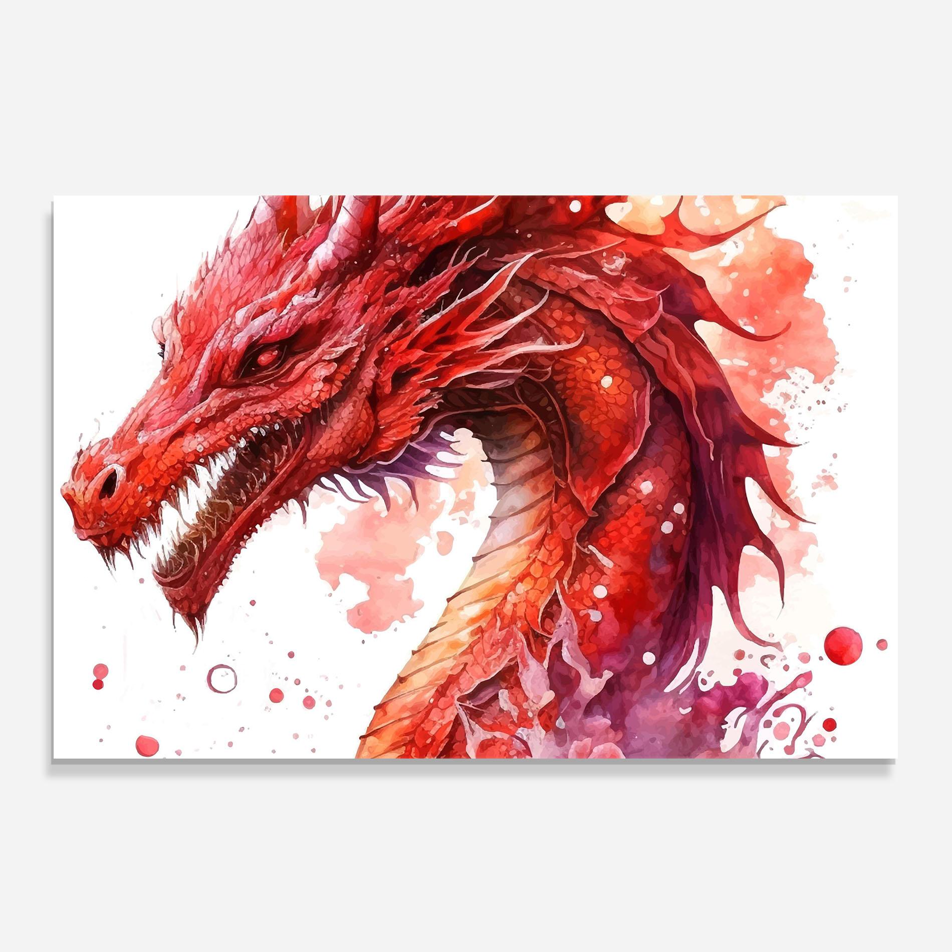Küchenrückwand Glas Red Dragon Art mockup 0