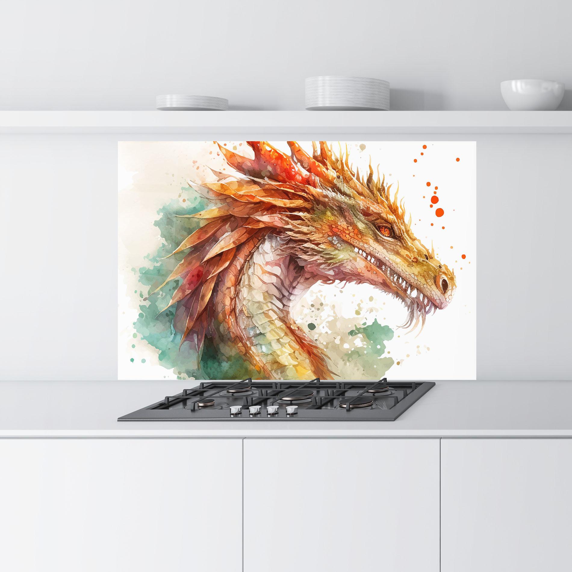 Küchenrückwand Glas Earth Dragon mockup 9