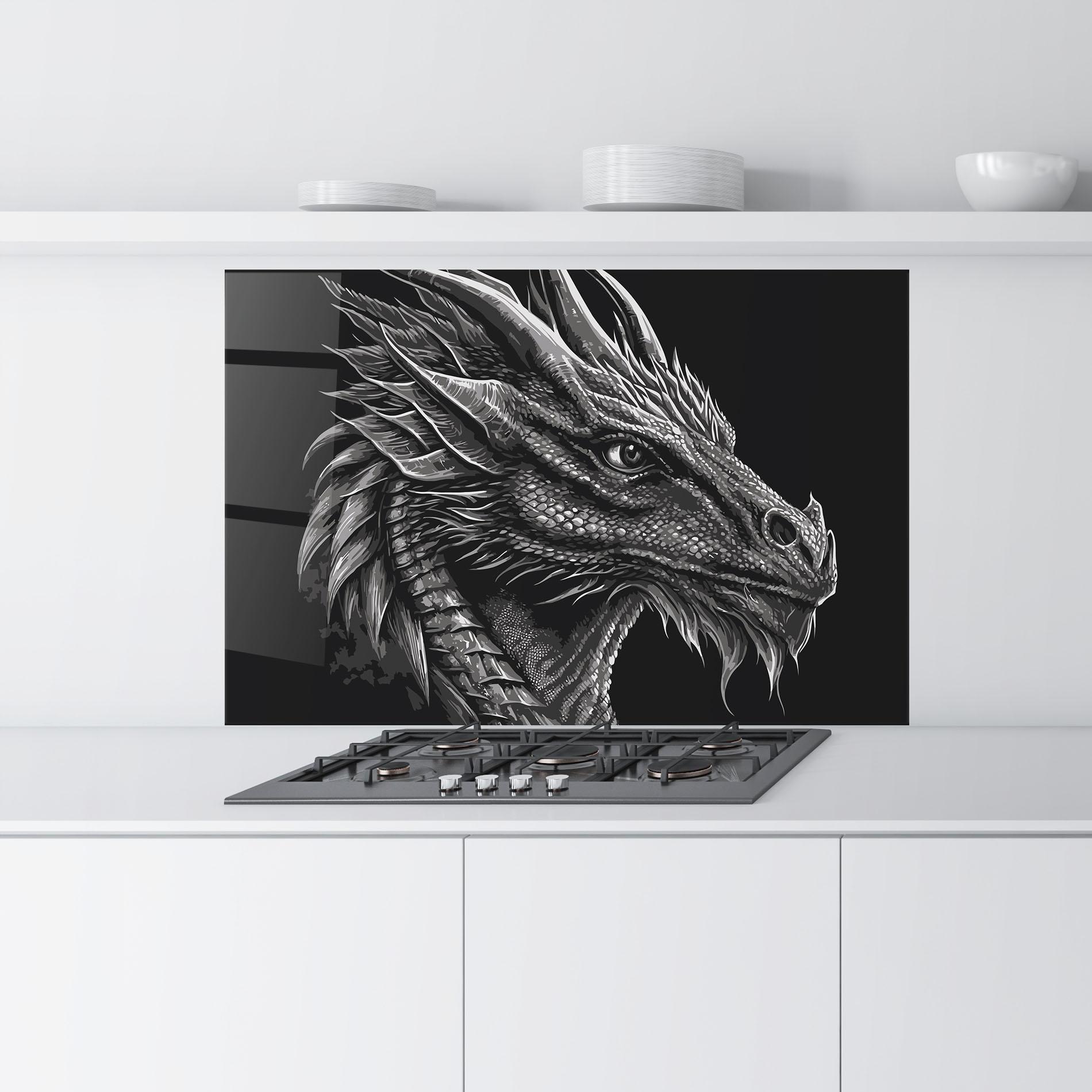 Küchenrückwand Glas Grey Dragon mockup 9