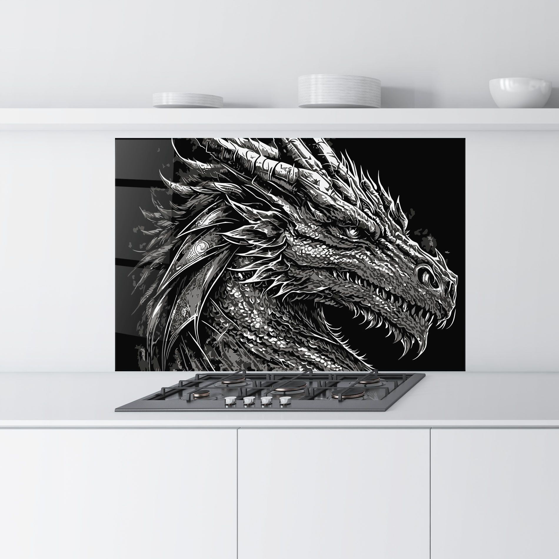 Grey White Dragon mockup 9