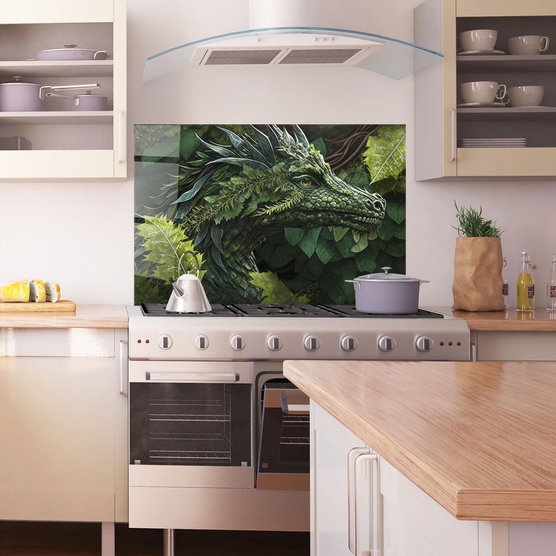 Küchenrückwand Glas Forest Dragon mockup 1
