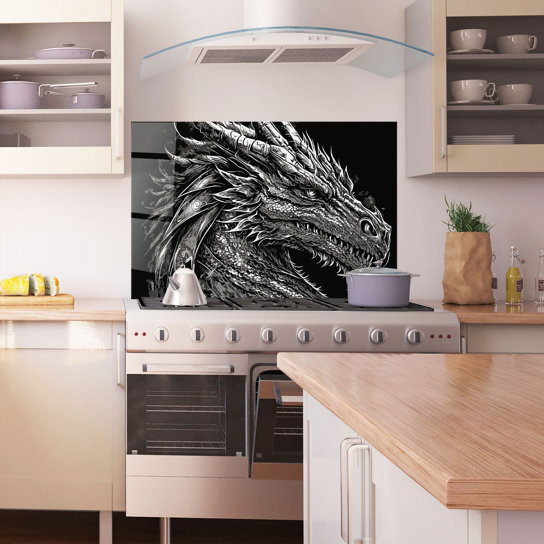 Grey White Dragon mockup 1