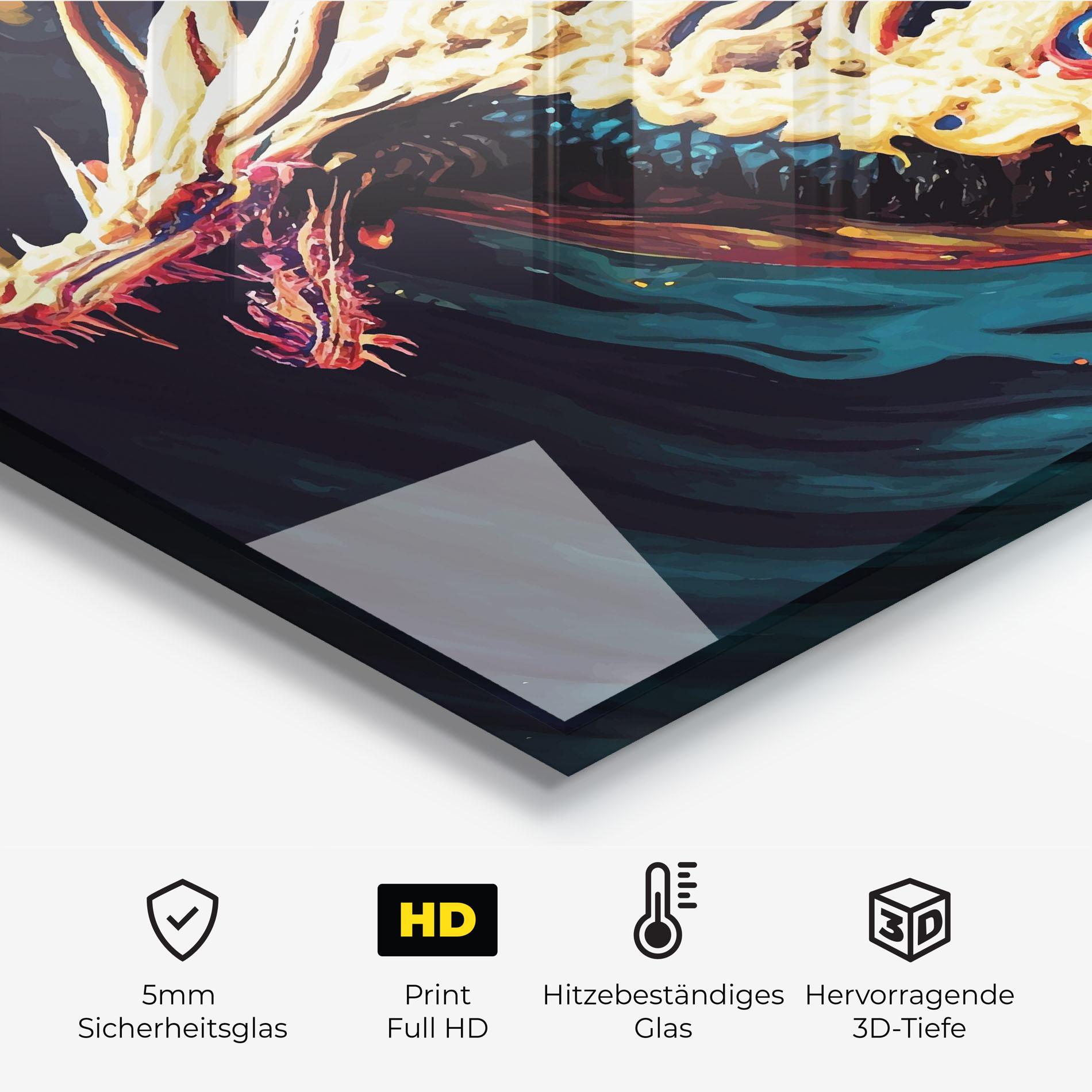 Küchenrückwand Glas Flying Acrylic Dragon mockup 2