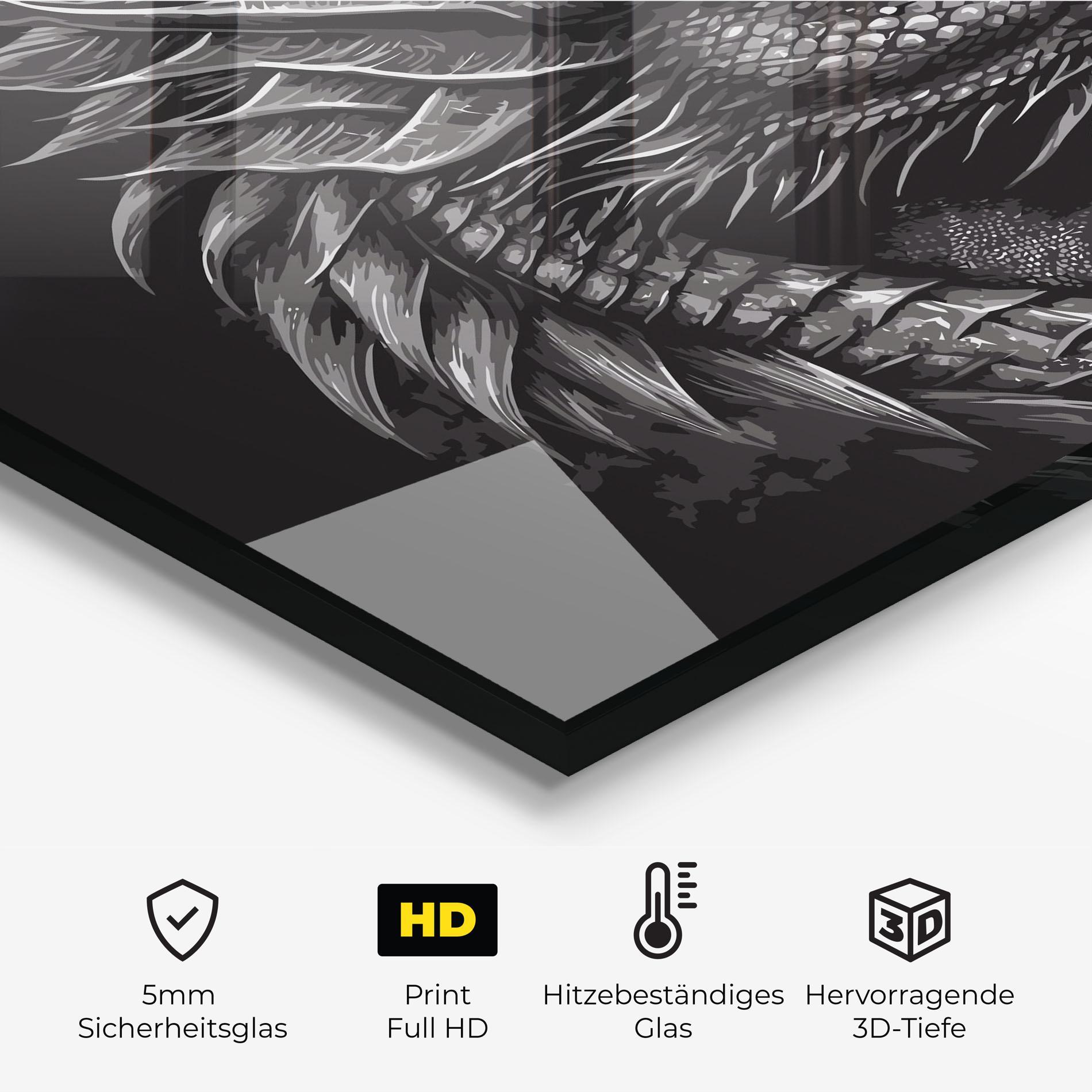 Küchenrückwand Glas Grey Dragon mockup 2