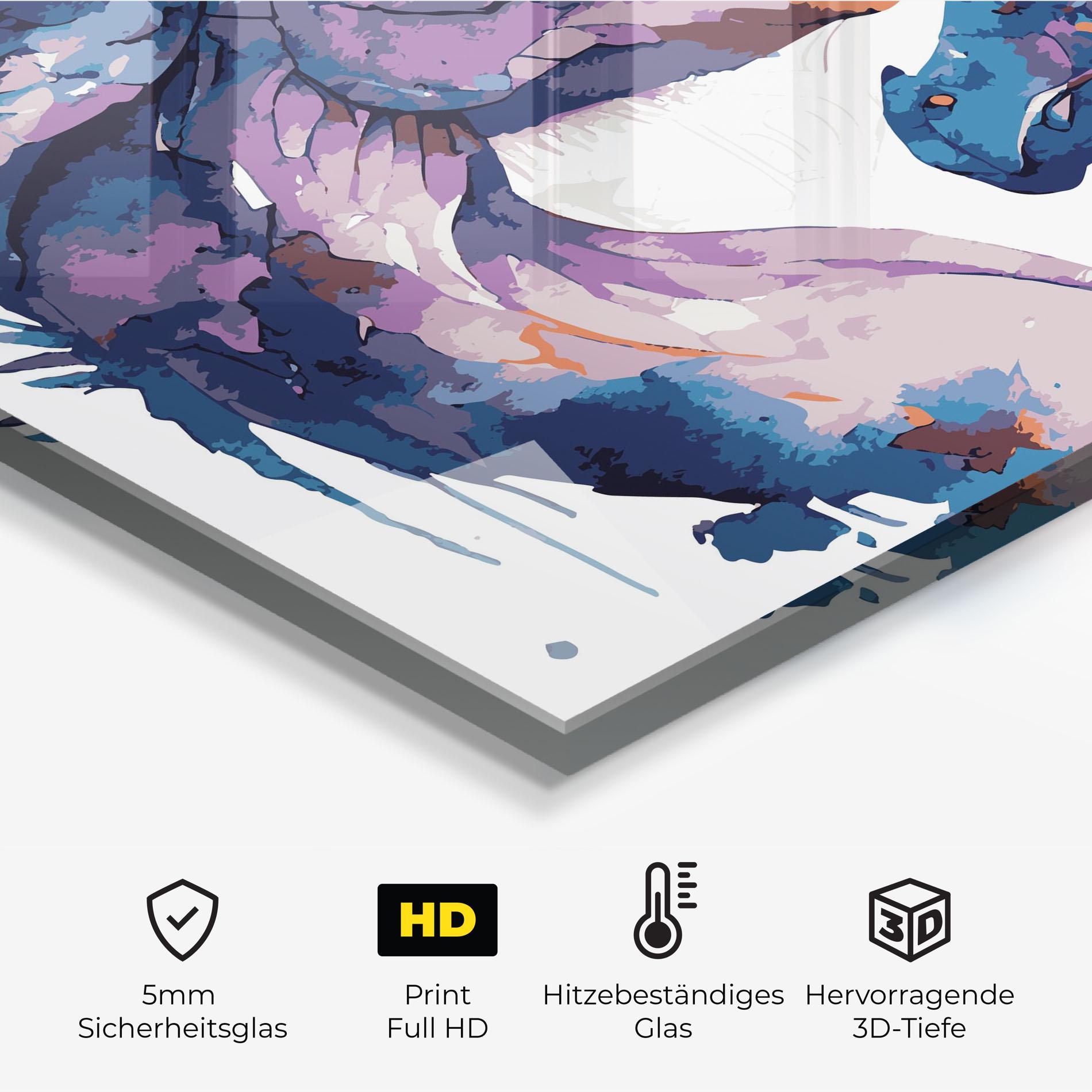 Küchenrückwand Glas Purple Cute Dragon mockup 2