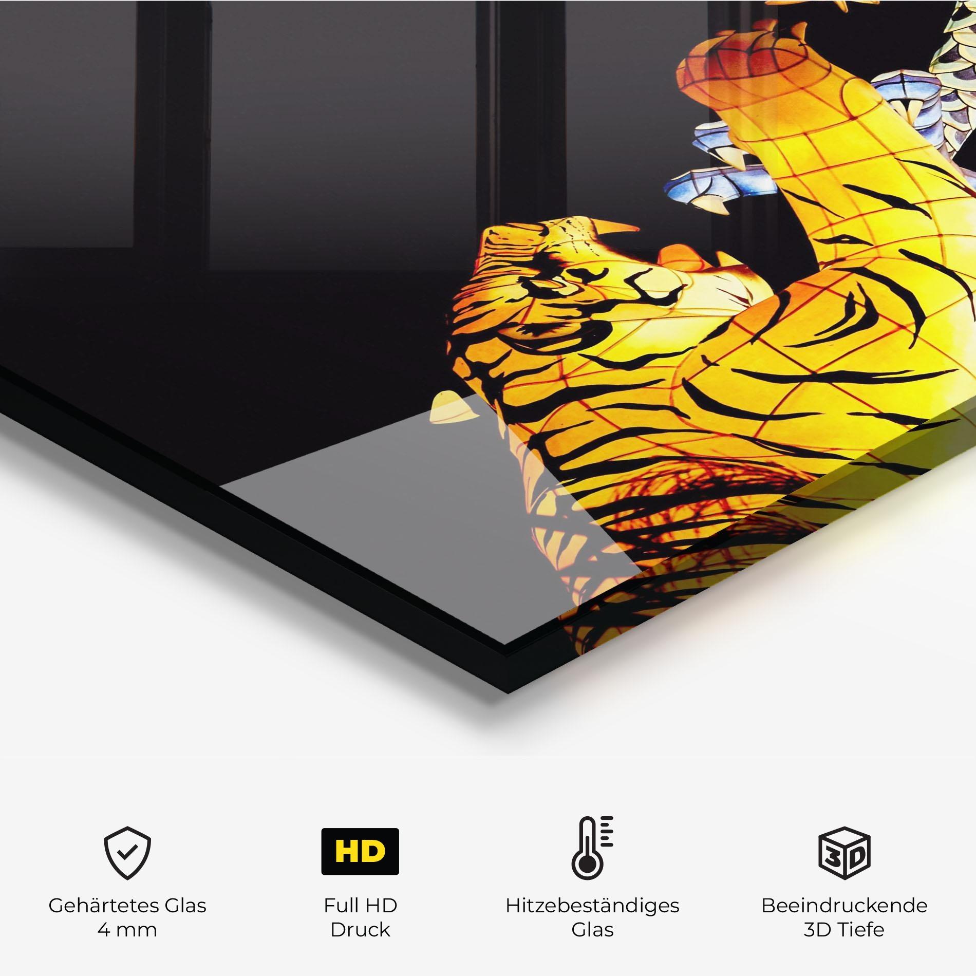 Küchenrückwand Glas Chinese Dragon And Tiger mockup 2