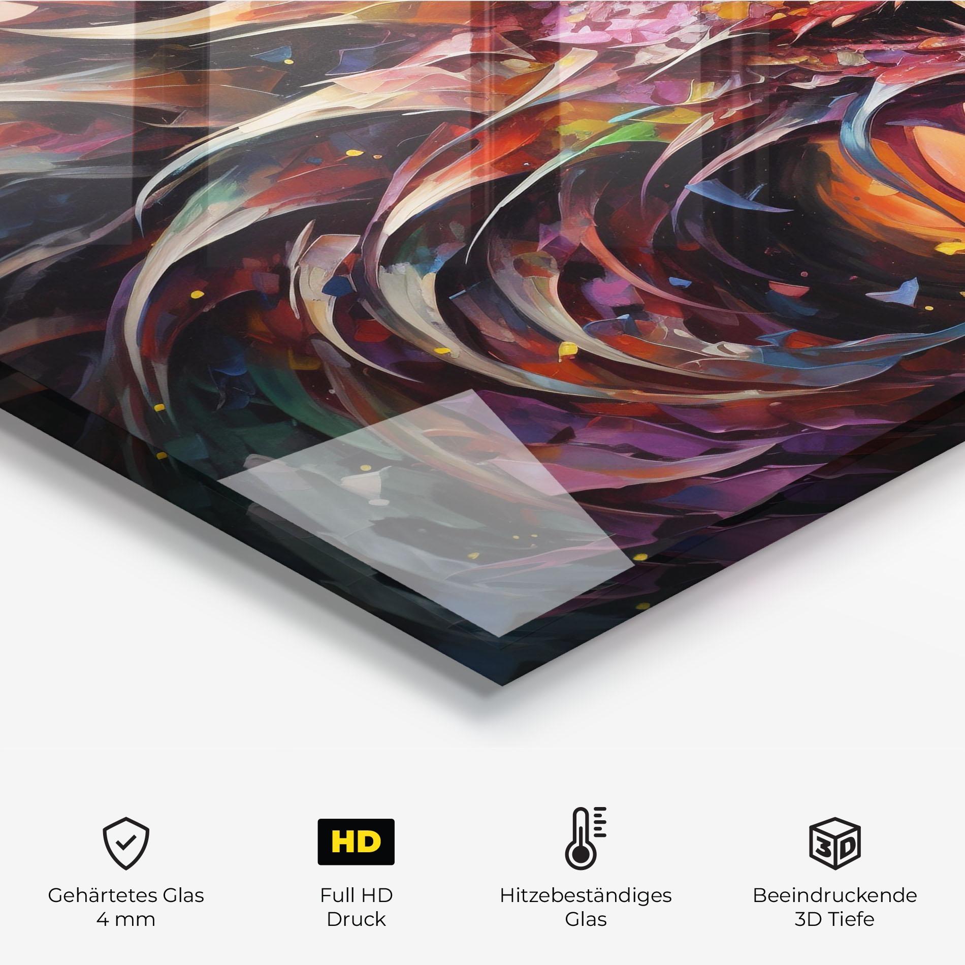 Küchenrückwand Glas Colorful Dragon Painting mockup 2