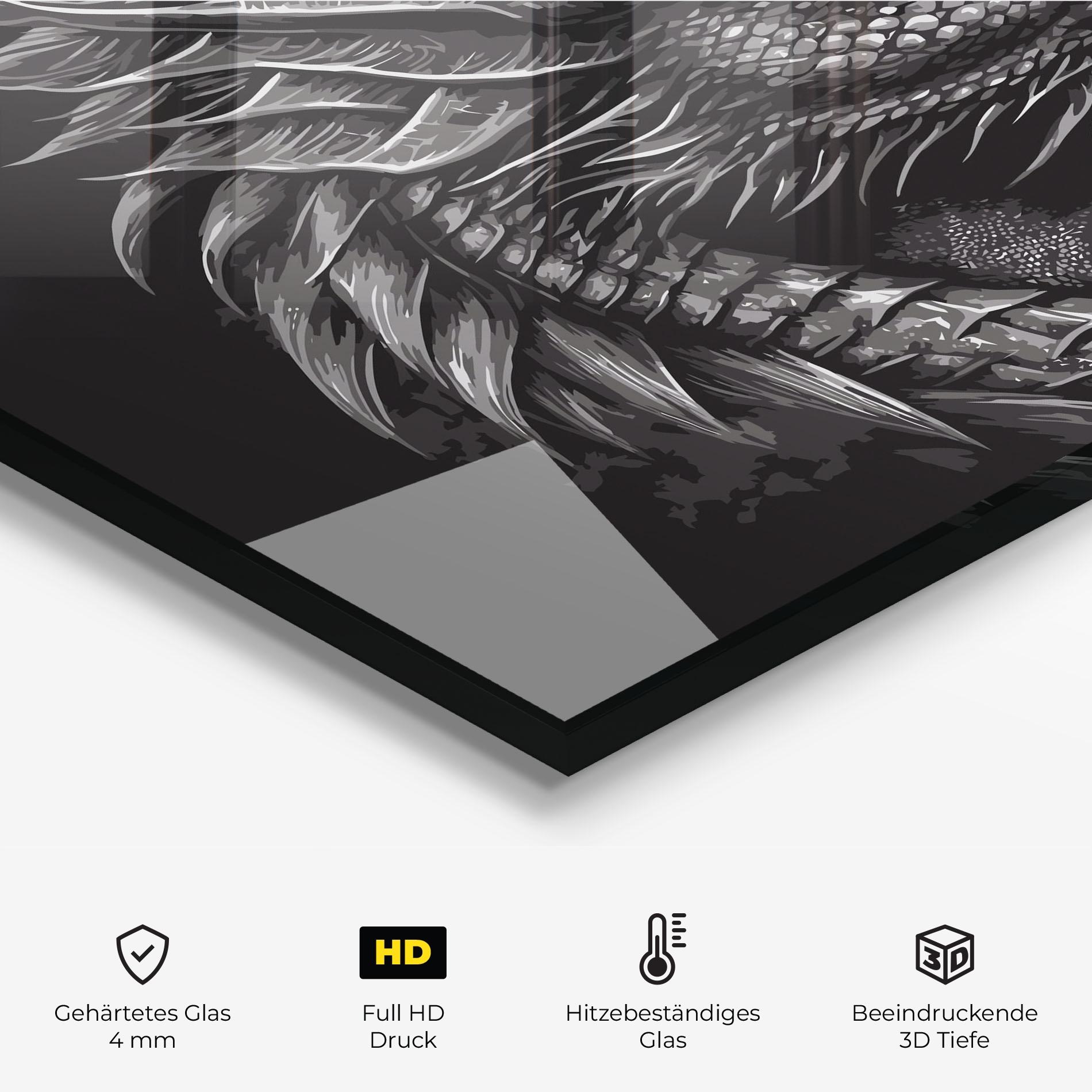 Küchenrückwand Glas Grey Dragon mockup 2