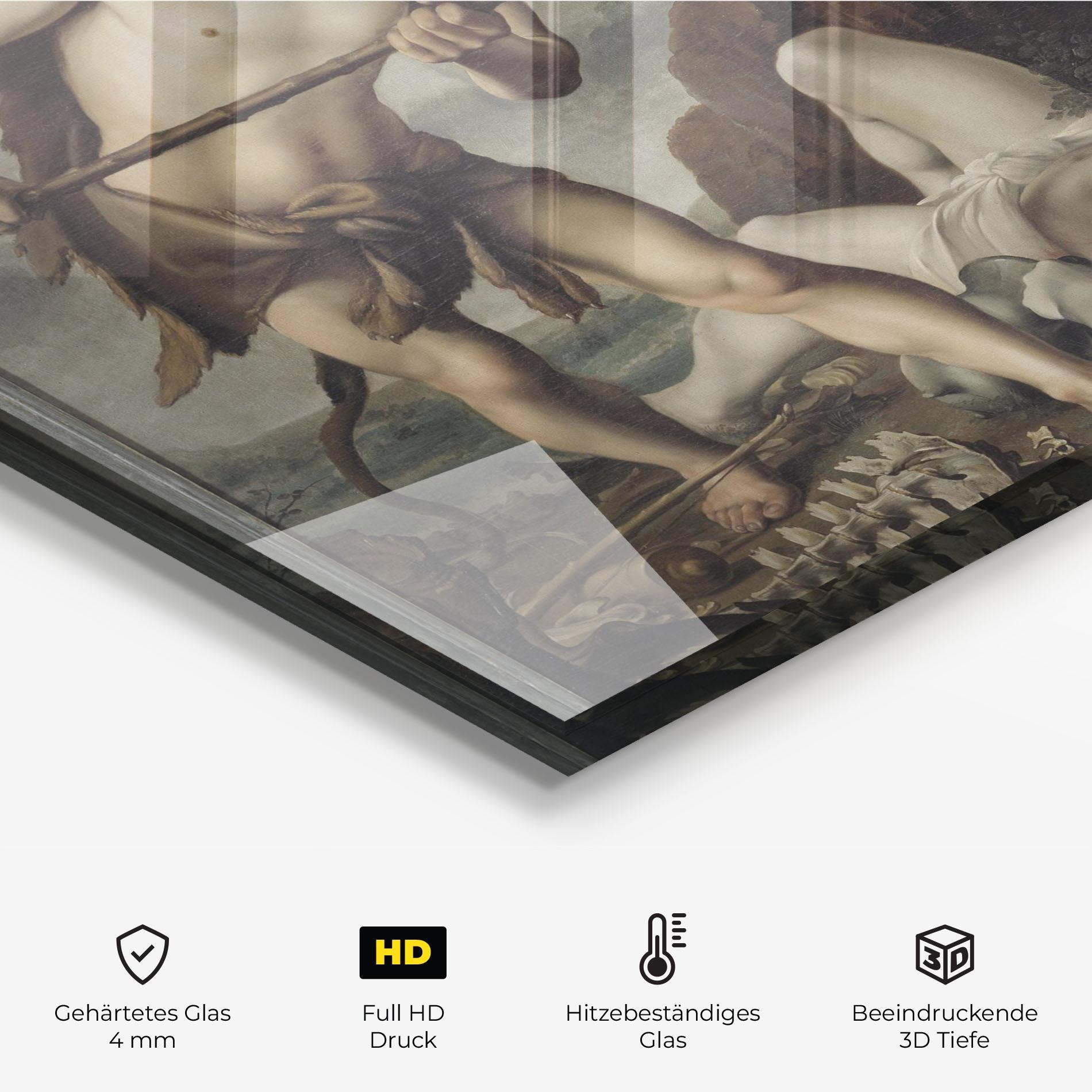 Küchenrückwand Glas Hunting Dragons mockup 2