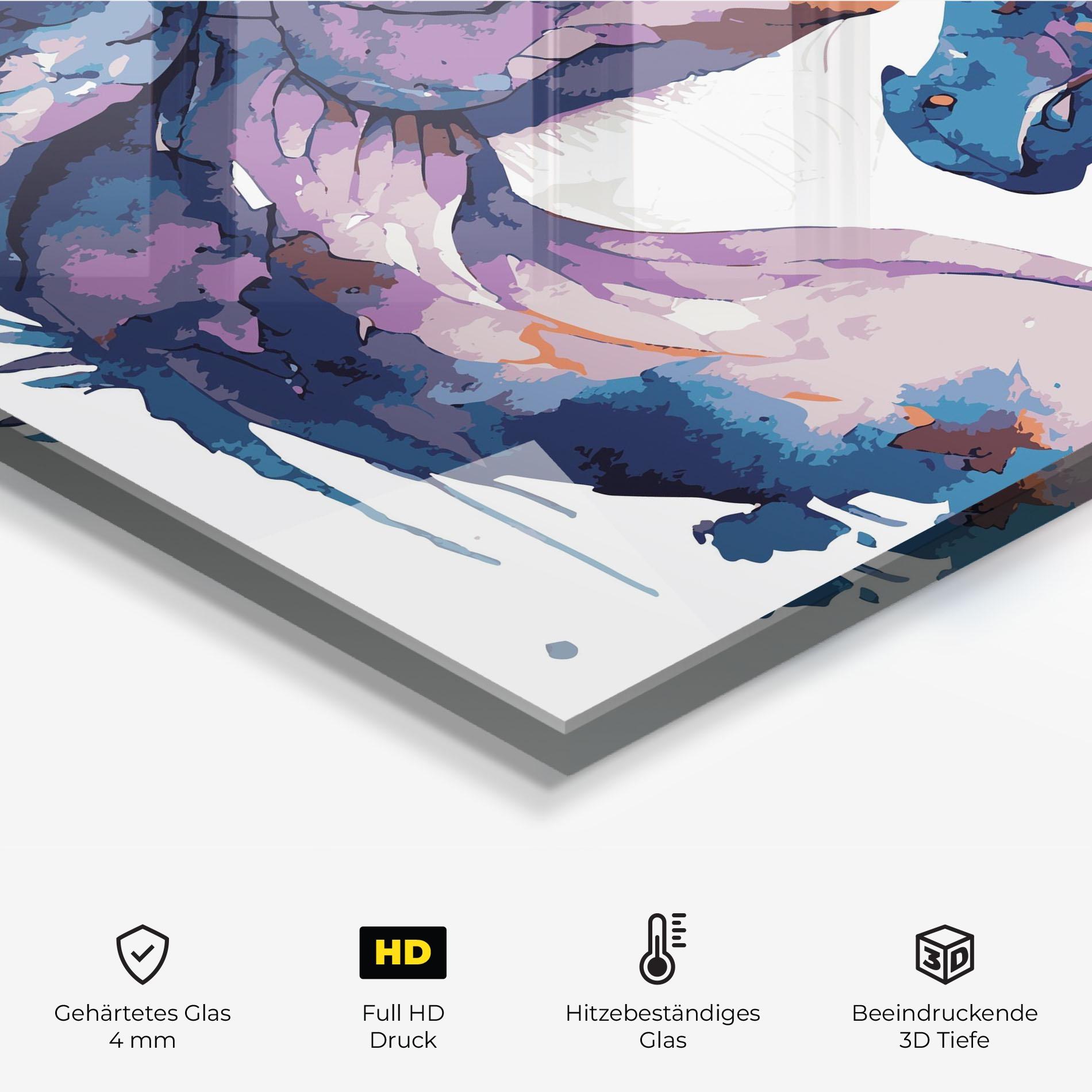 Küchenrückwand Glas Purple Cute Dragon mockup 2