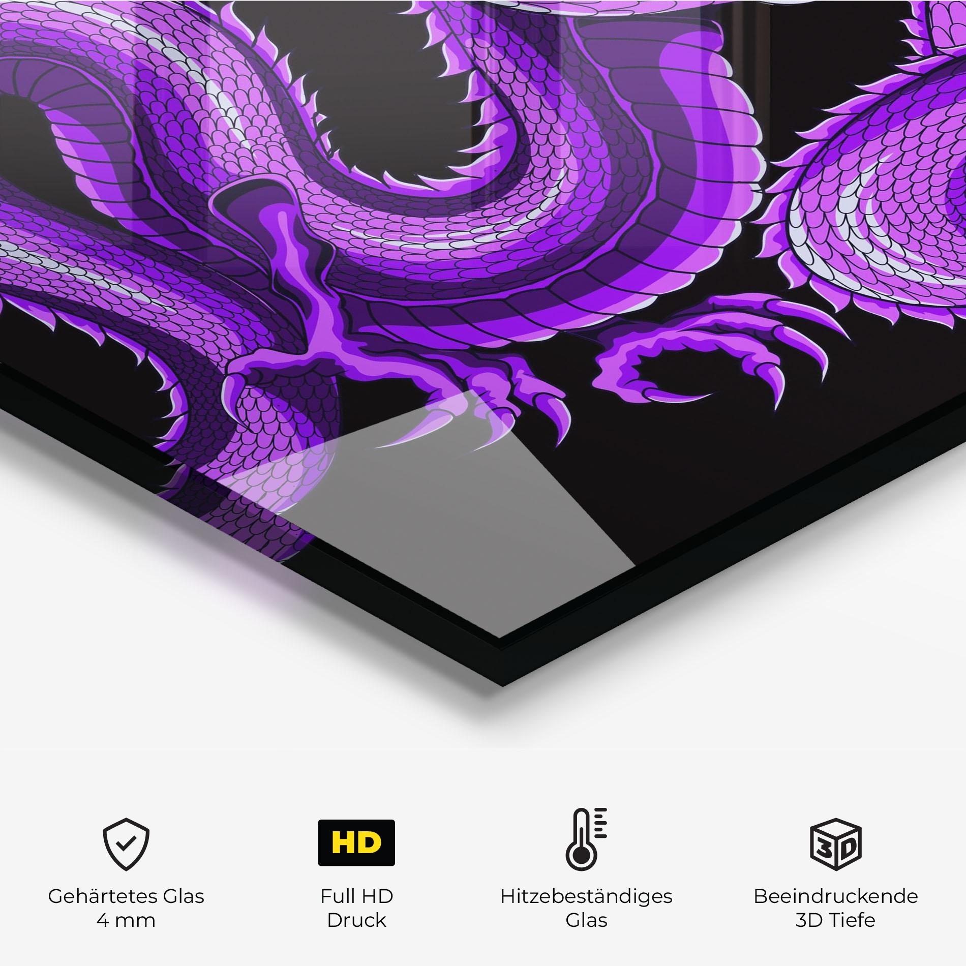Küchenrückwand Glas Purple Dragon mockup 2