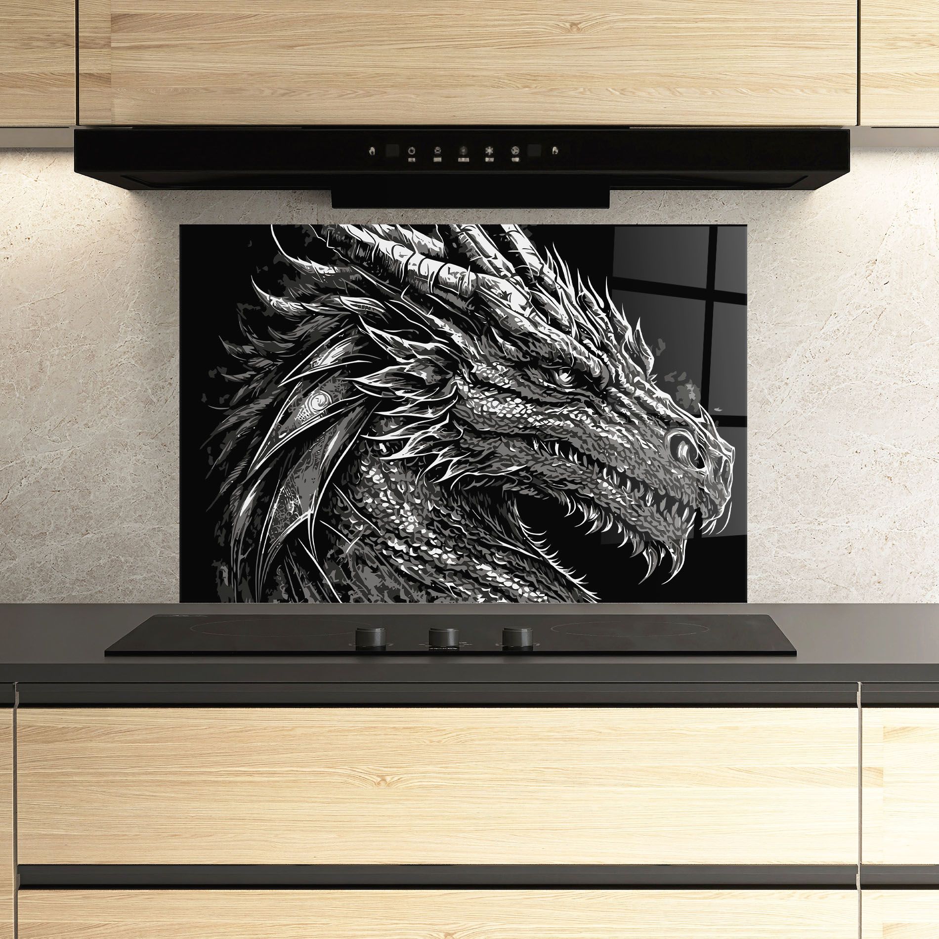 Grey White Dragon mockup 3
