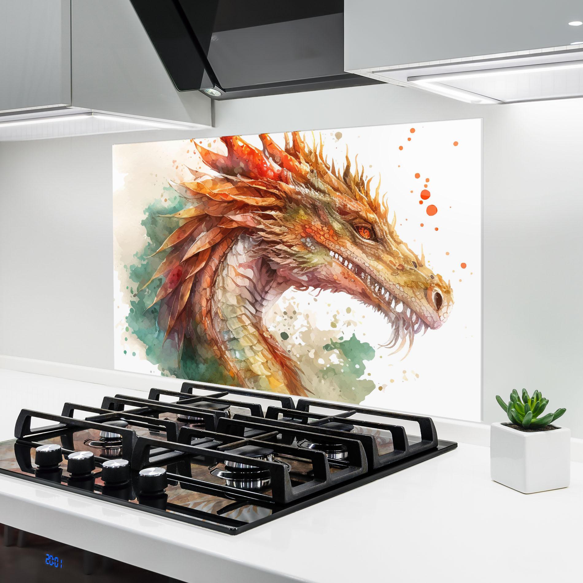 Küchenrückwand Glas Earth Dragon mockup 6