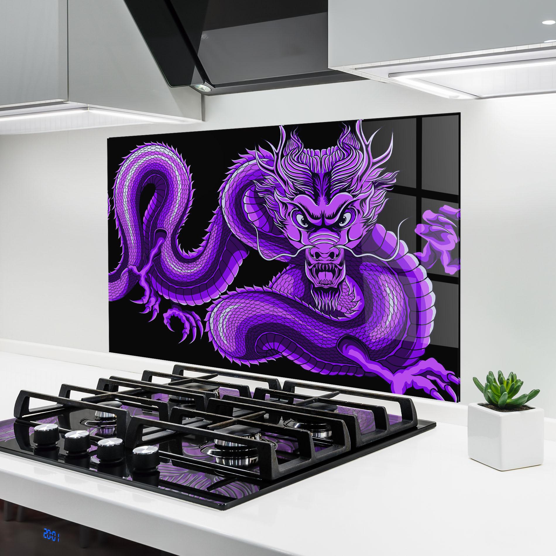 Küchenrückwand Glas Purple Dragon mockup 6