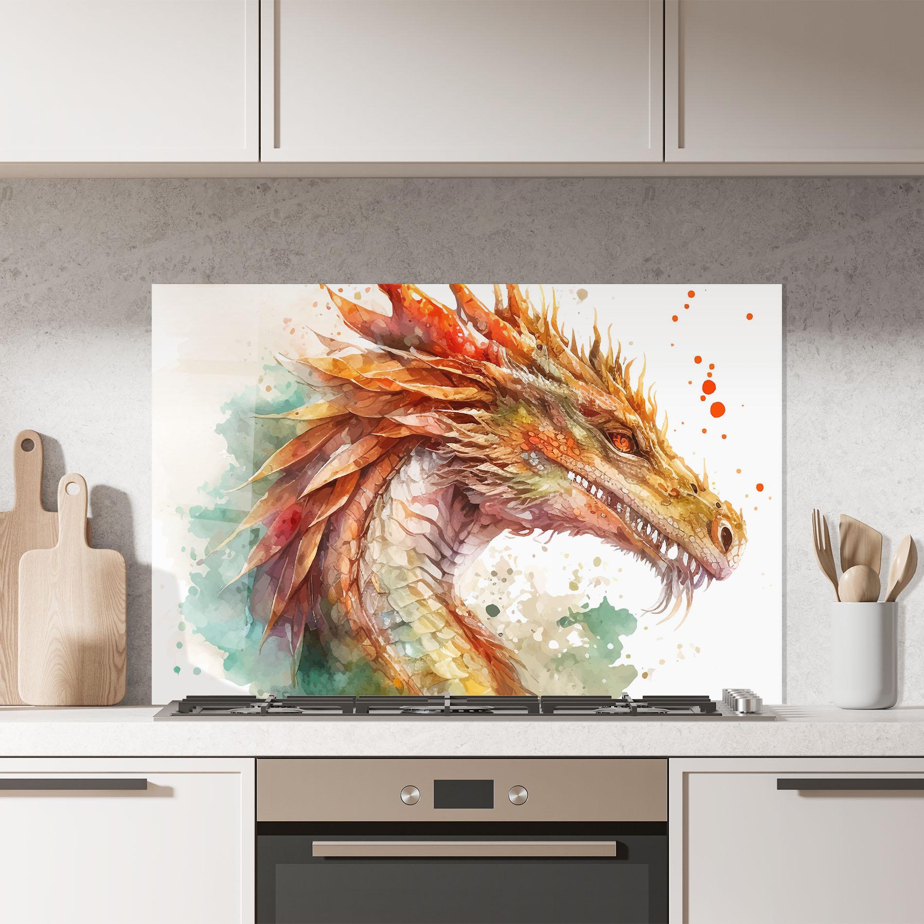 Küchenrückwand Glas Earth Dragon mockup 7