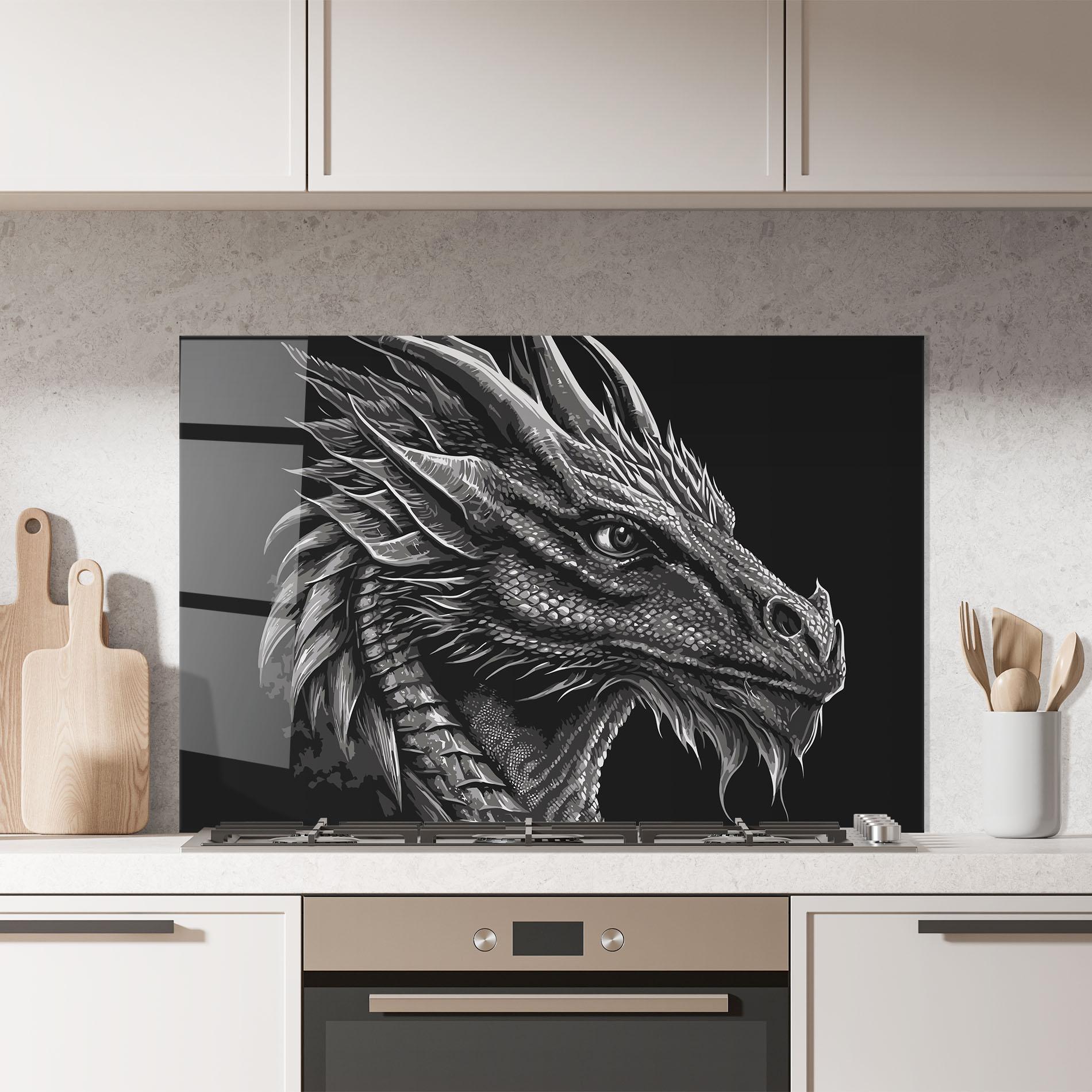 Küchenrückwand Glas Grey Dragon mockup 7