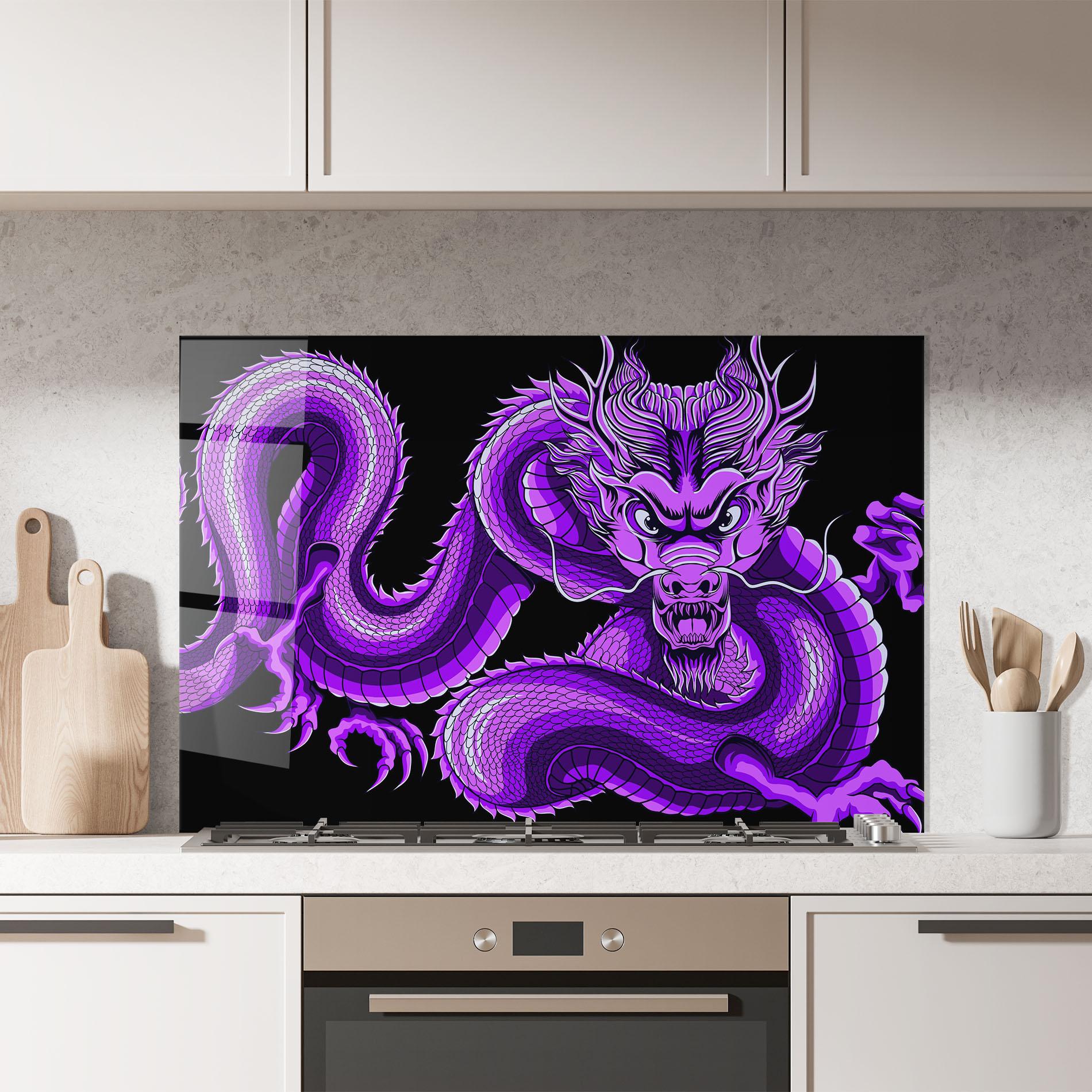 Küchenrückwand Glas Purple Dragon mockup 7