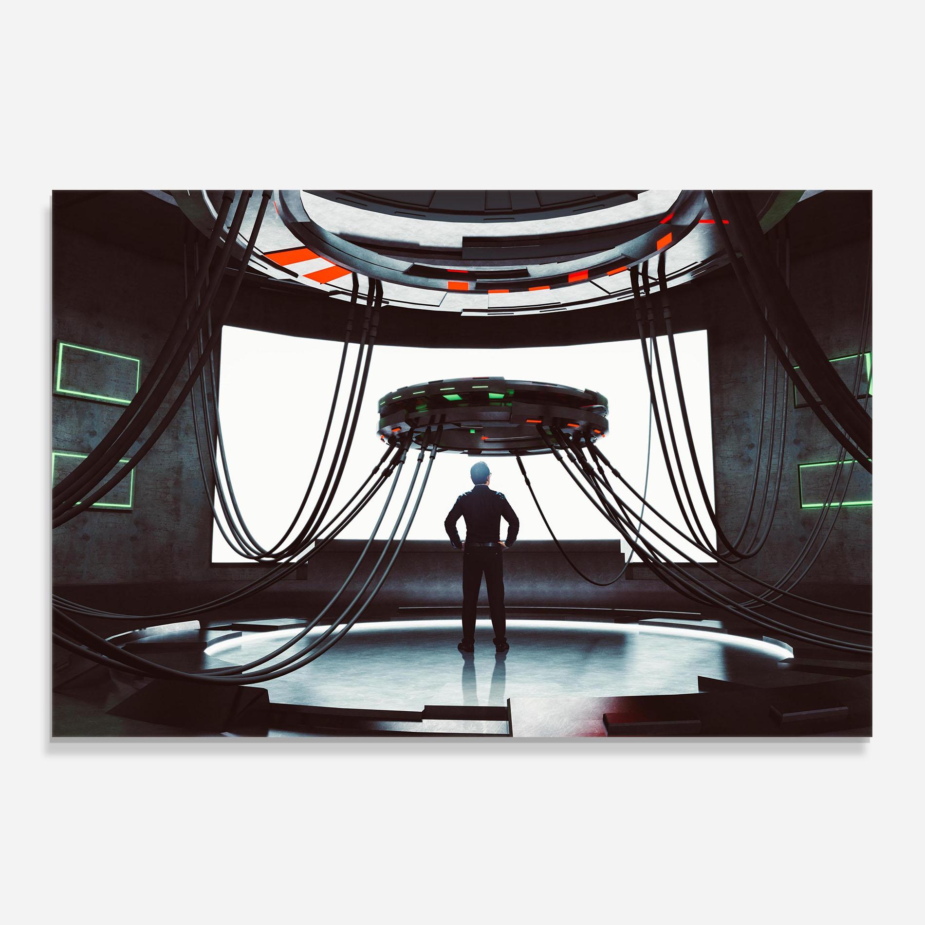 Küchenrückwand Glas Cyber Chronicle mockup 0