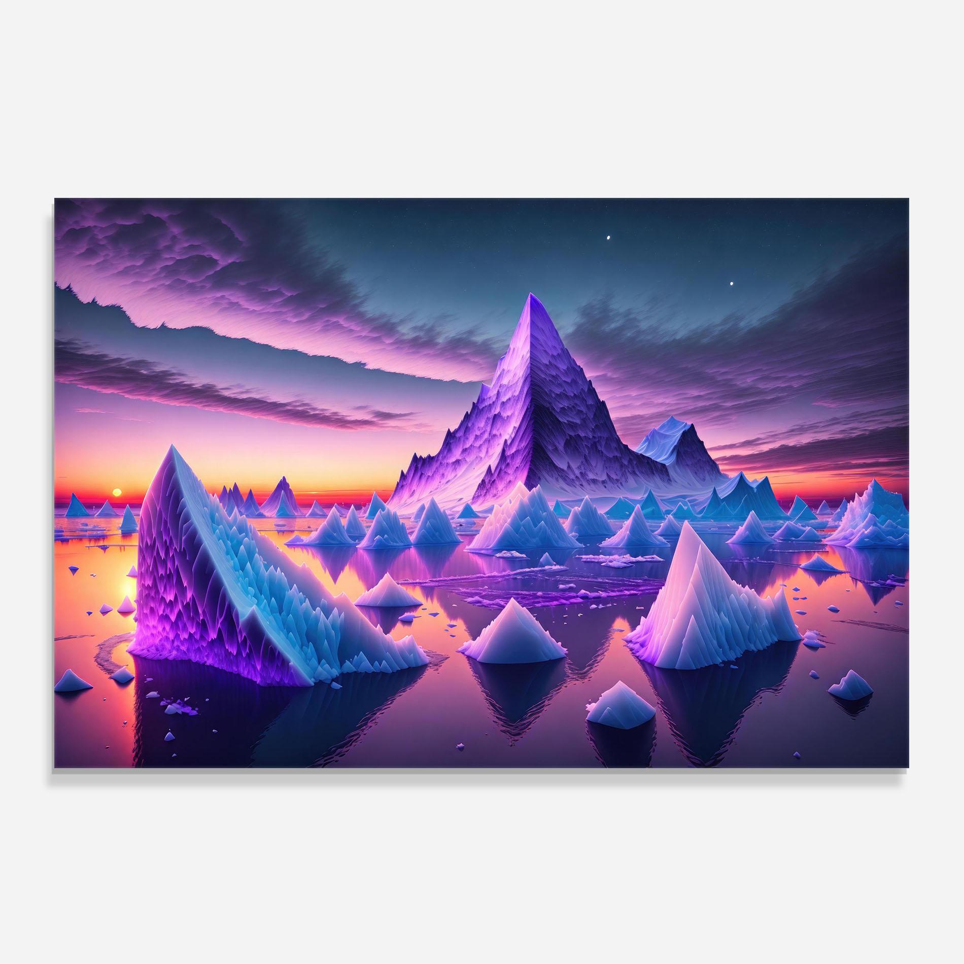 Küchenrückwand Glas Floating Iceberg mockup 0