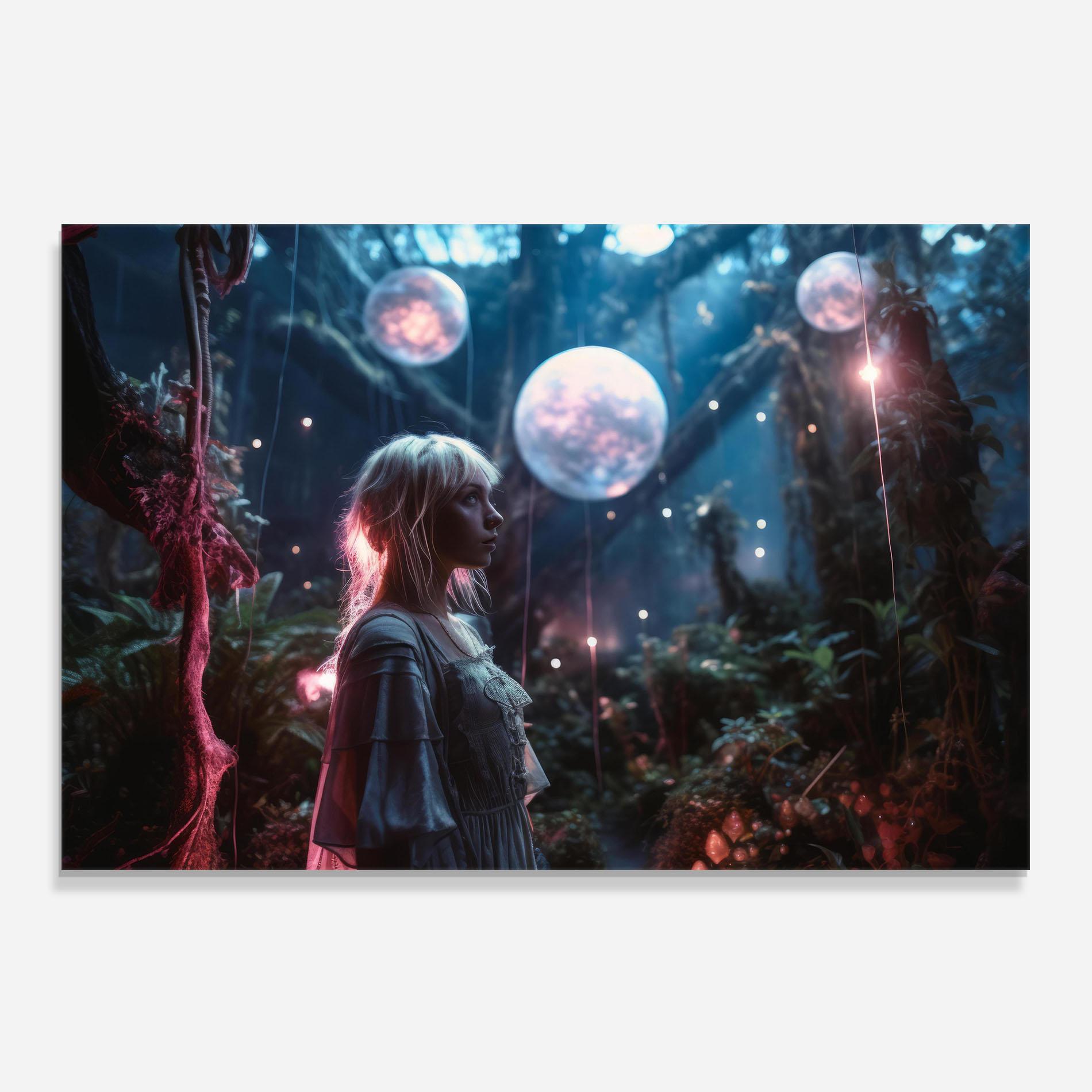 Küchenrückwand Glas Glowing Balls Floating mockup 0