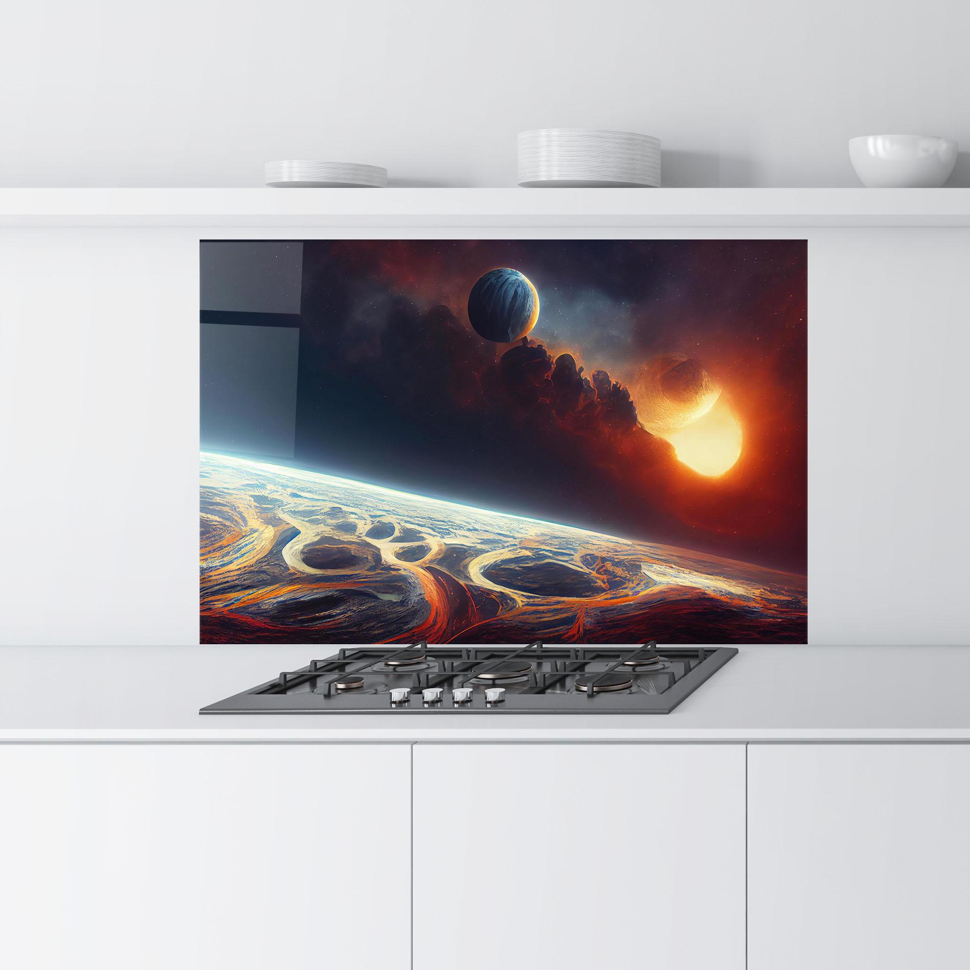 Küchenrückwand Glas Cosmic Craze mockup 9