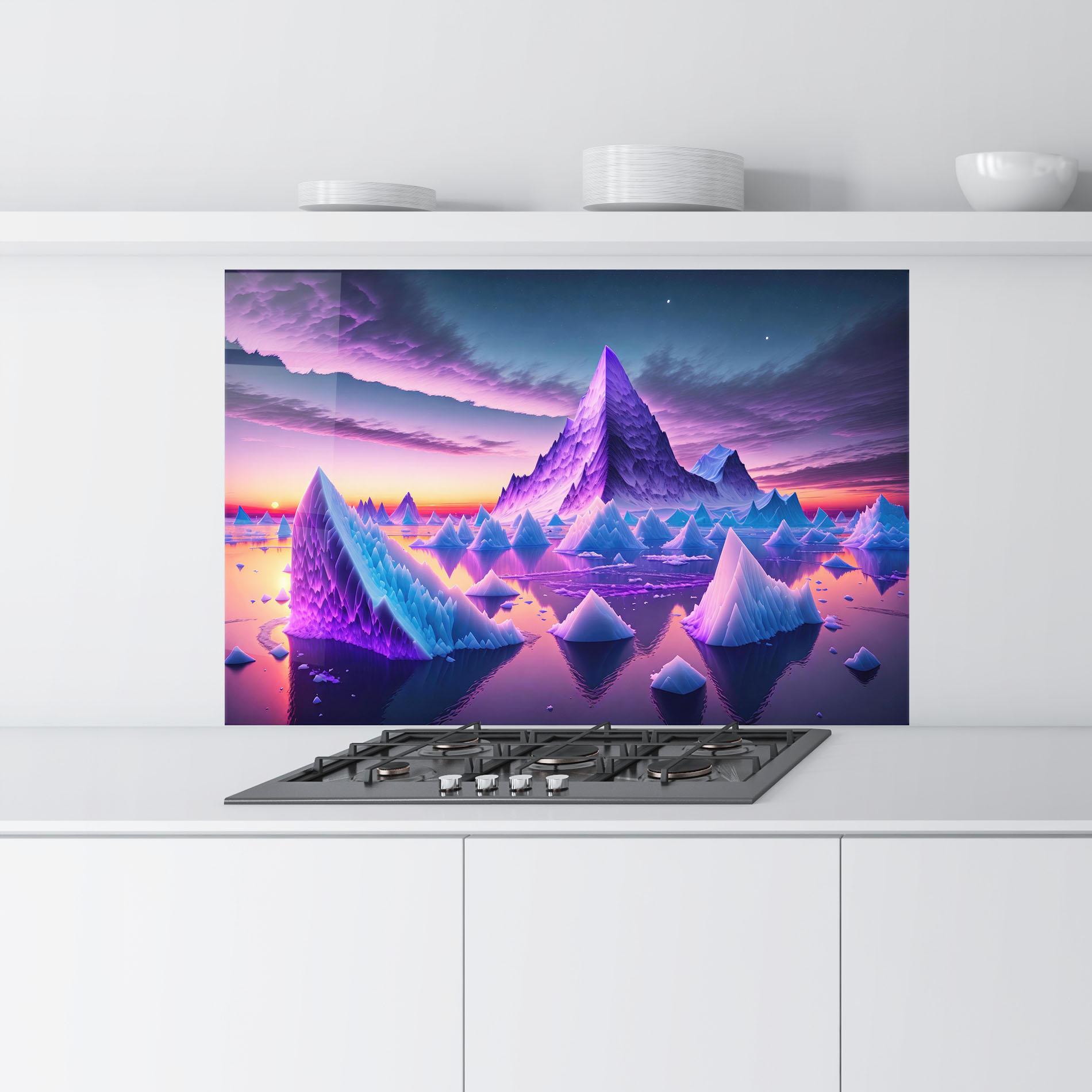 Küchenrückwand Glas Floating Iceberg mockup 9