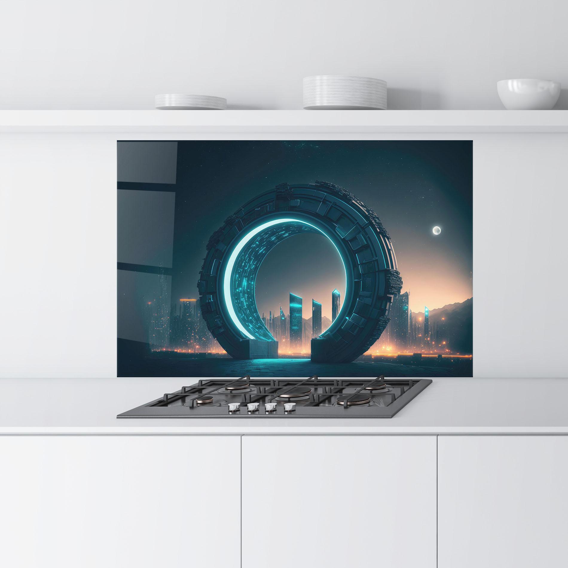 Küchenrückwand Glas Future Portal mockup 9