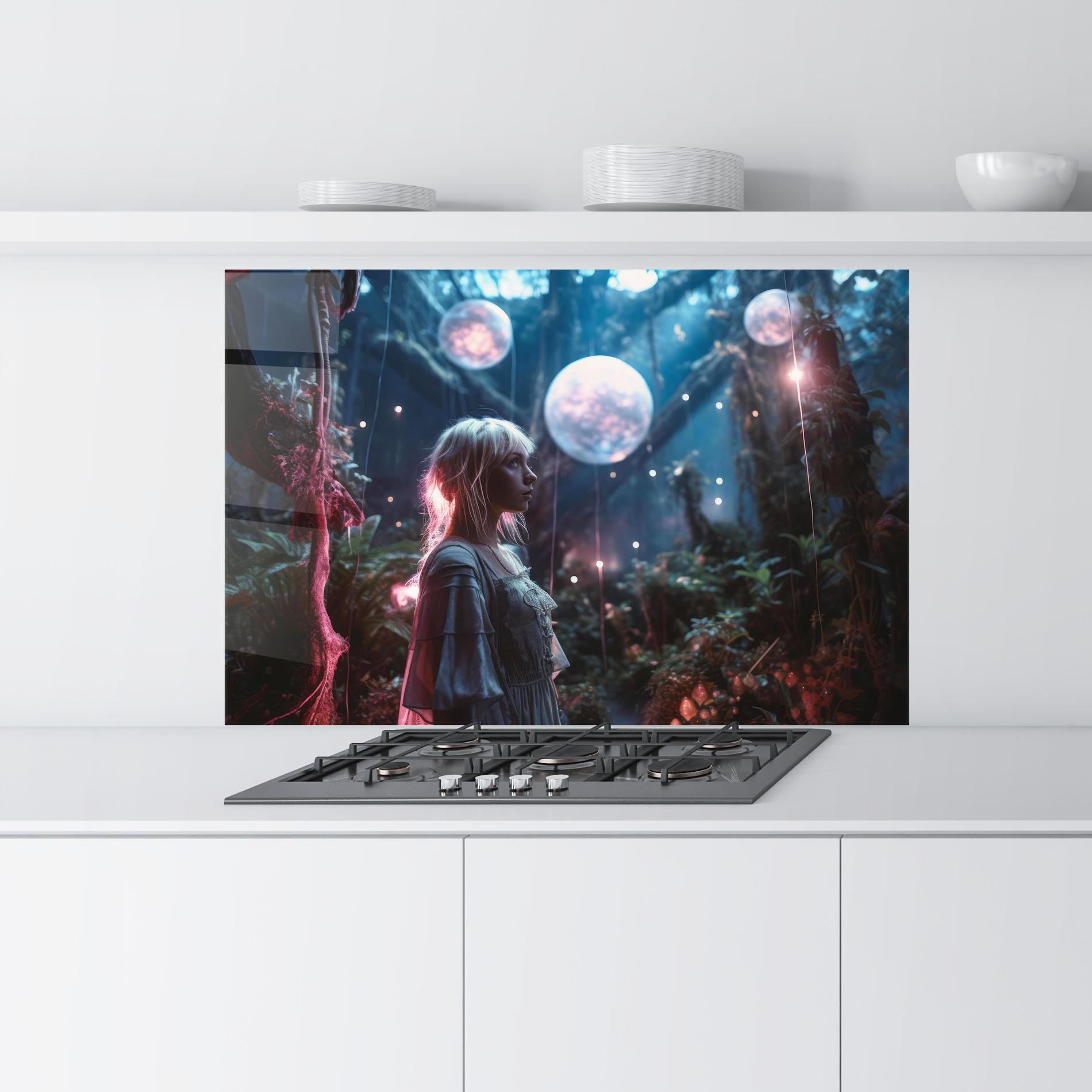 Küchenrückwand Glas Glowing Balls Floating mockup 9