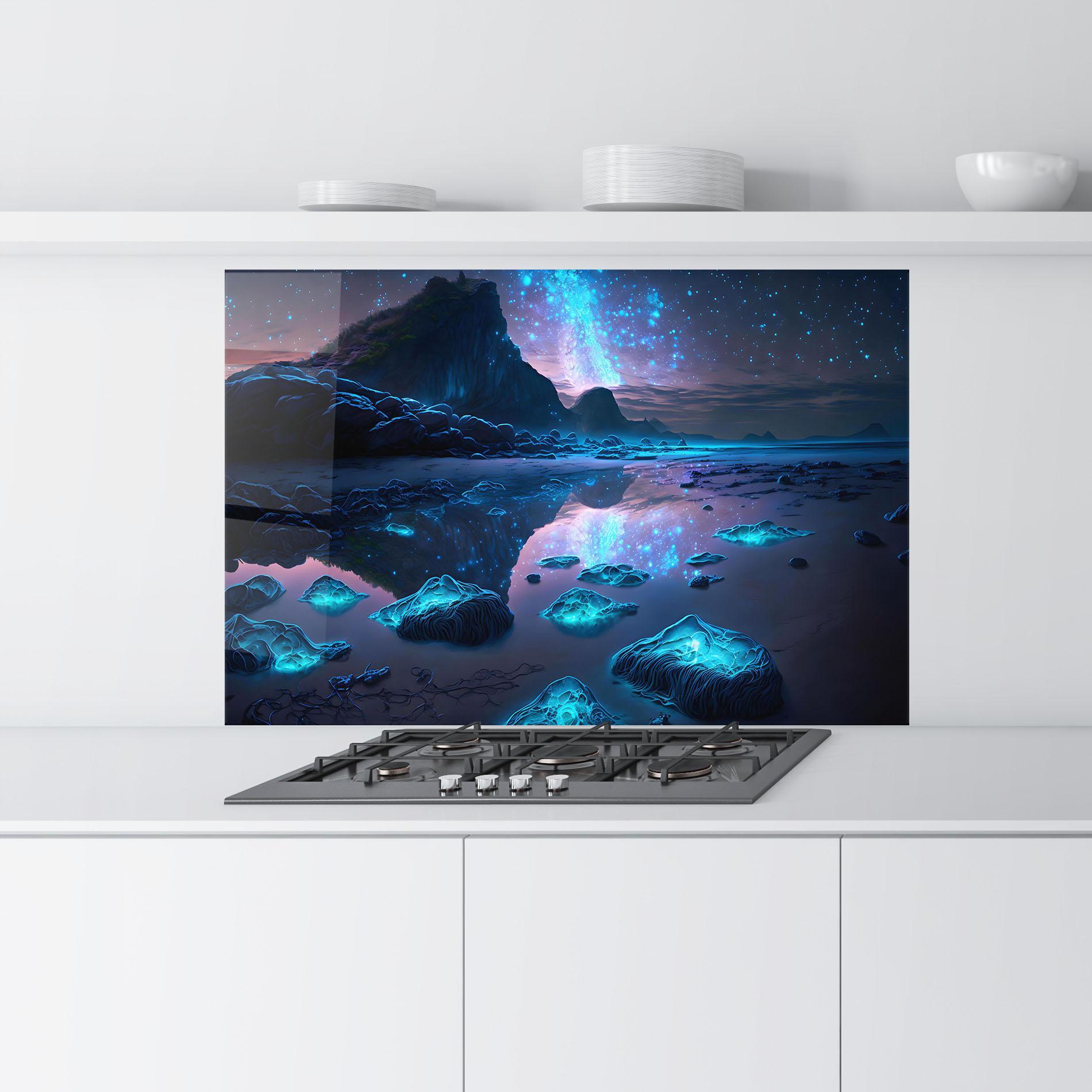 Küchenrückwand Glas Glowing Fantasy World mockup 9