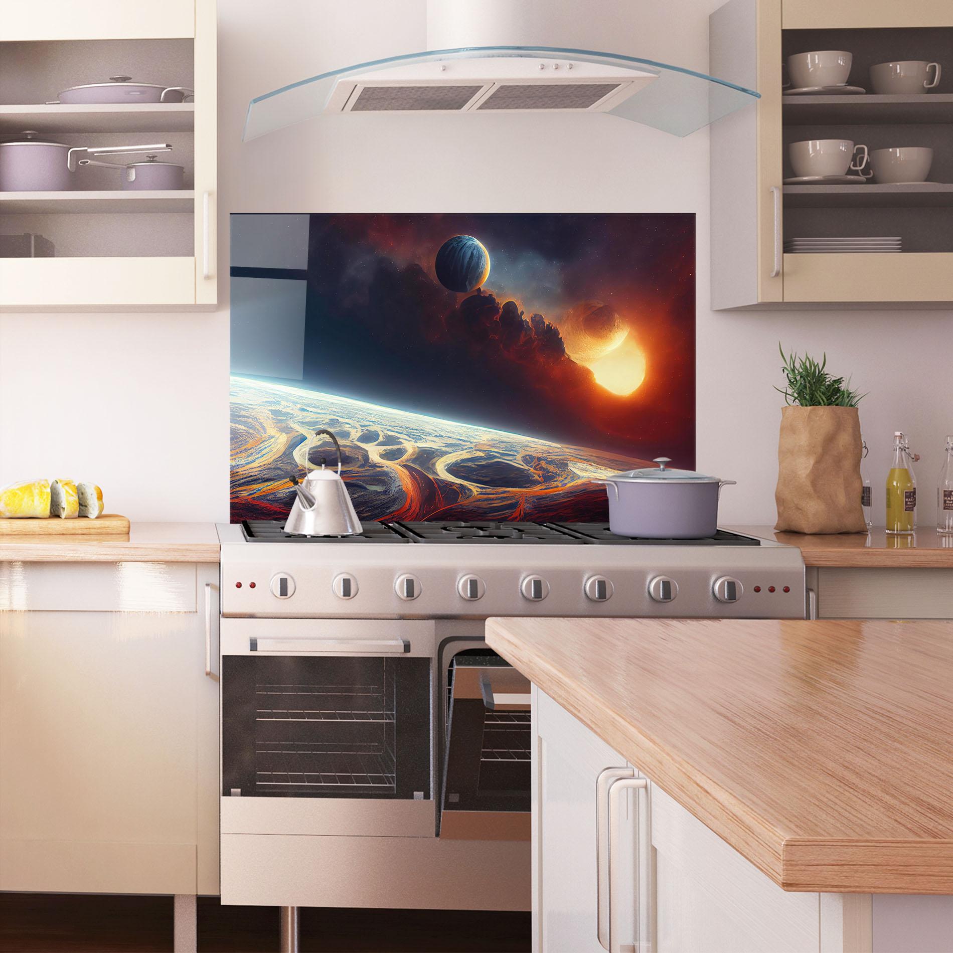 Küchenrückwand Glas Cosmic Craze mockup 1