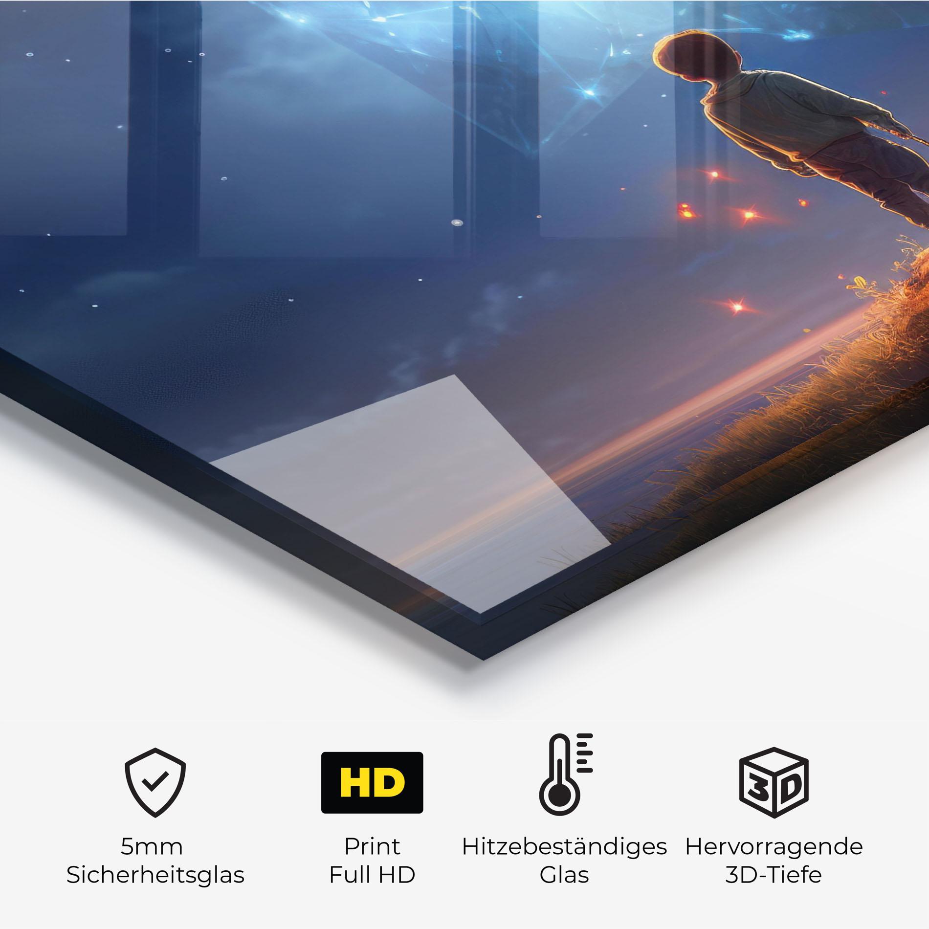 Küchenrückwand Glas Blue Star Floating mockup 2