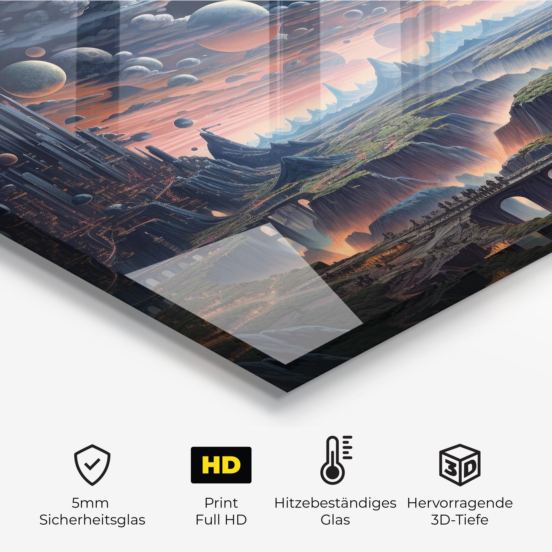 Küchenrückwand Glas Celestial Chronicler mockup 2