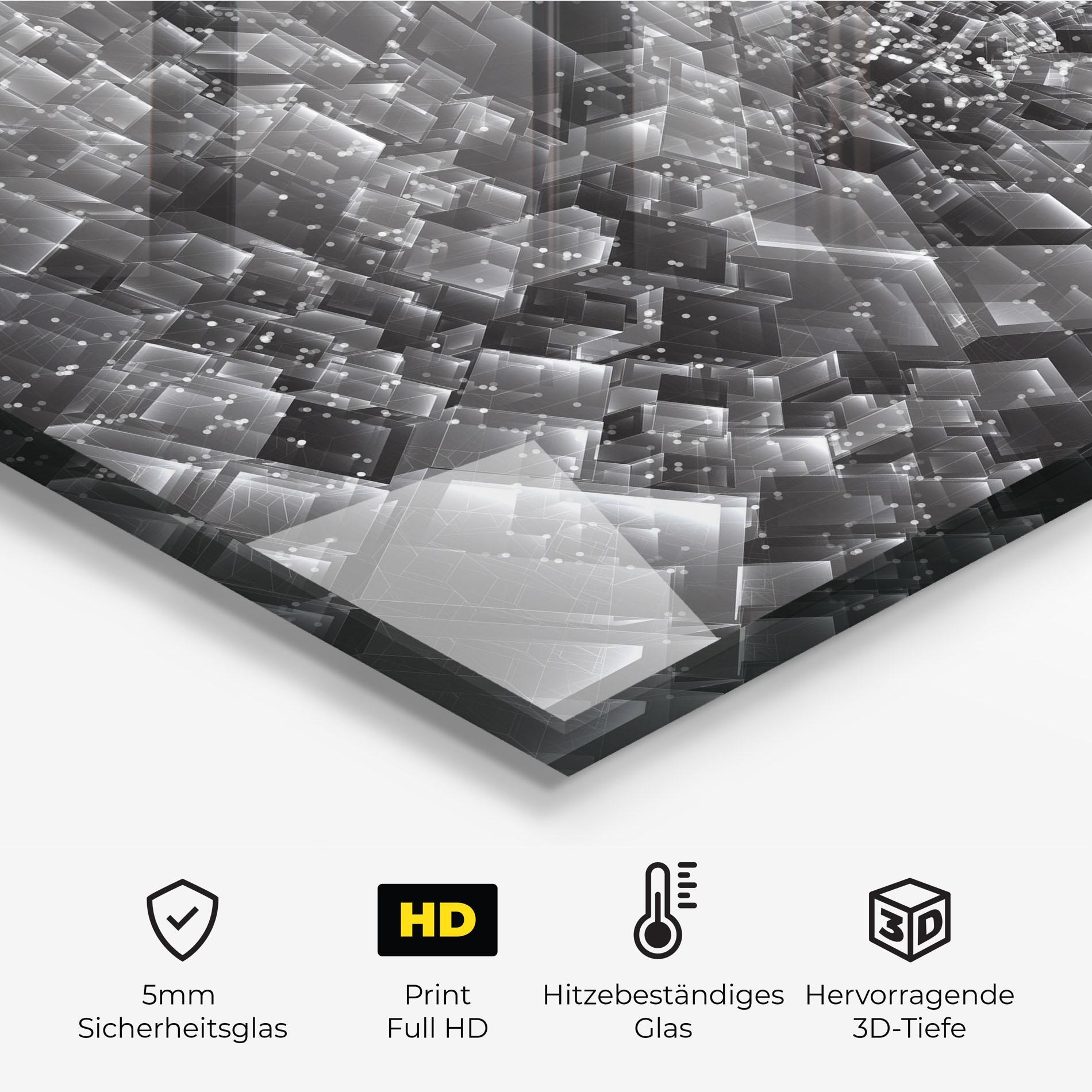 Küchenrückwand Glas Grey Shape View mockup 2