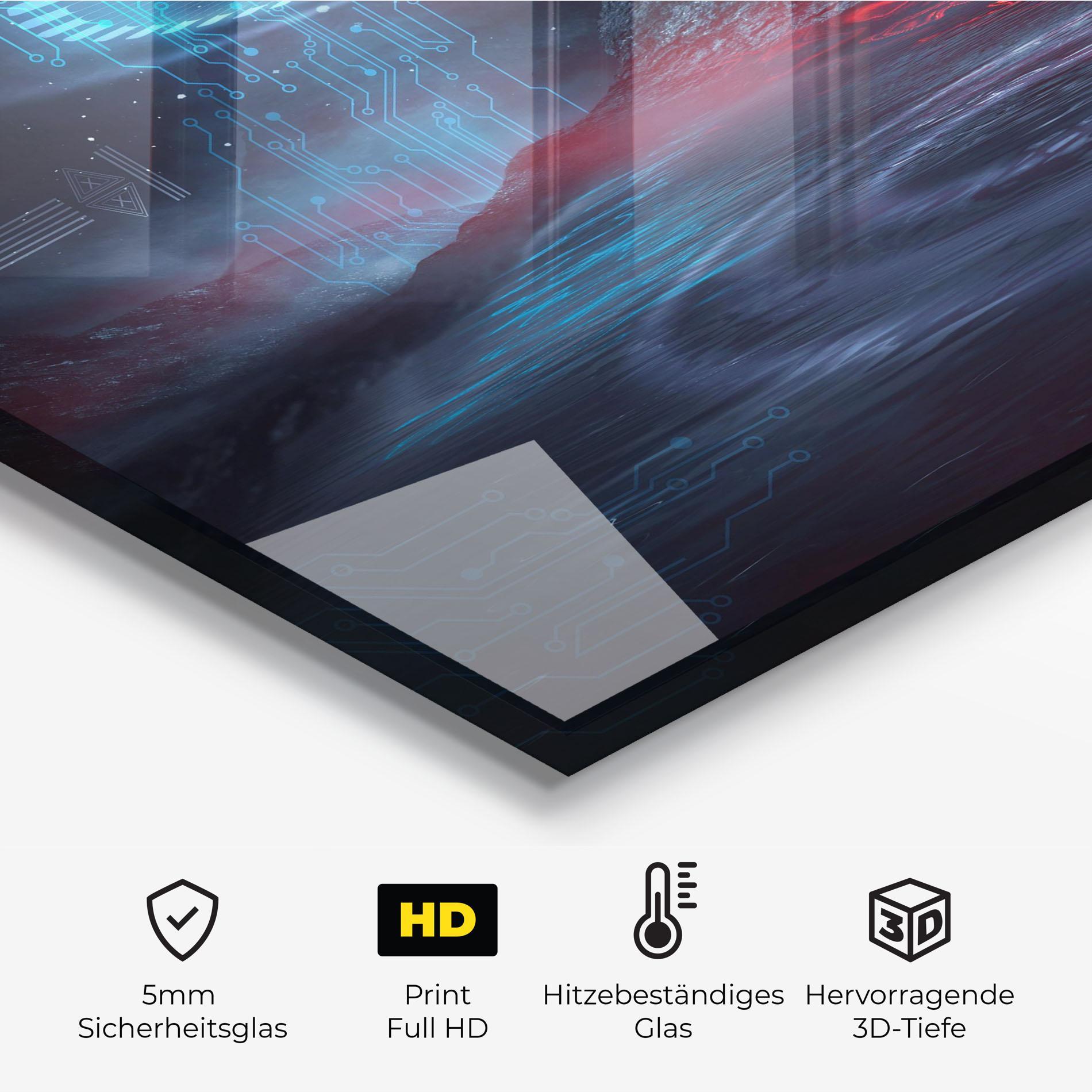 Küchenrückwand Glas Neon Space Galaxy mockup 2