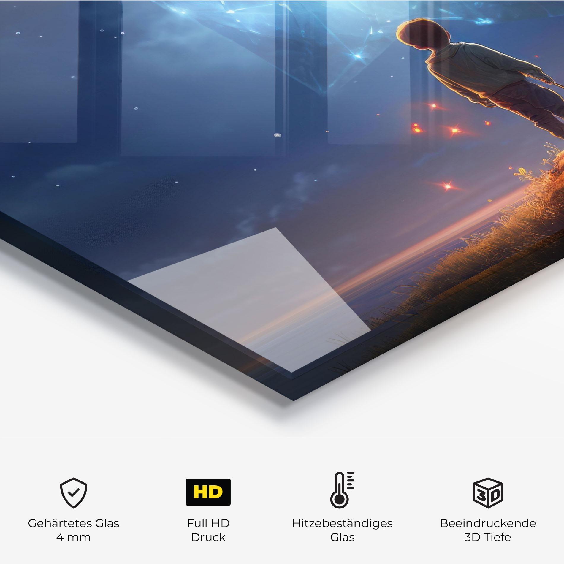 Küchenrückwand Glas Blue Star Floating mockup 2