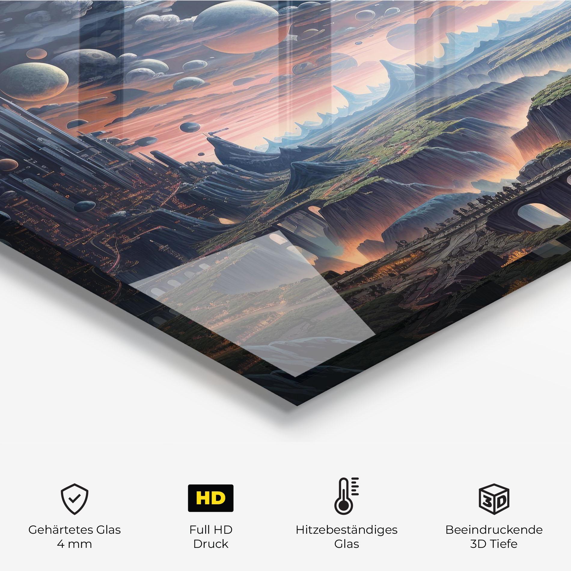 Küchenrückwand Glas Celestial Chronicler mockup 2