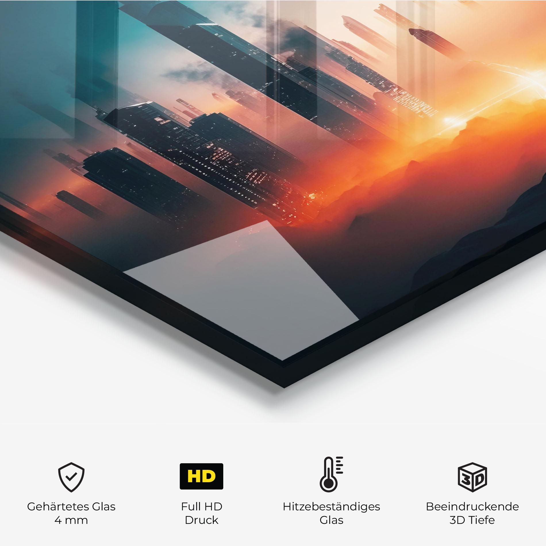 Küchenrückwand Glas City S Skyline mockup 2