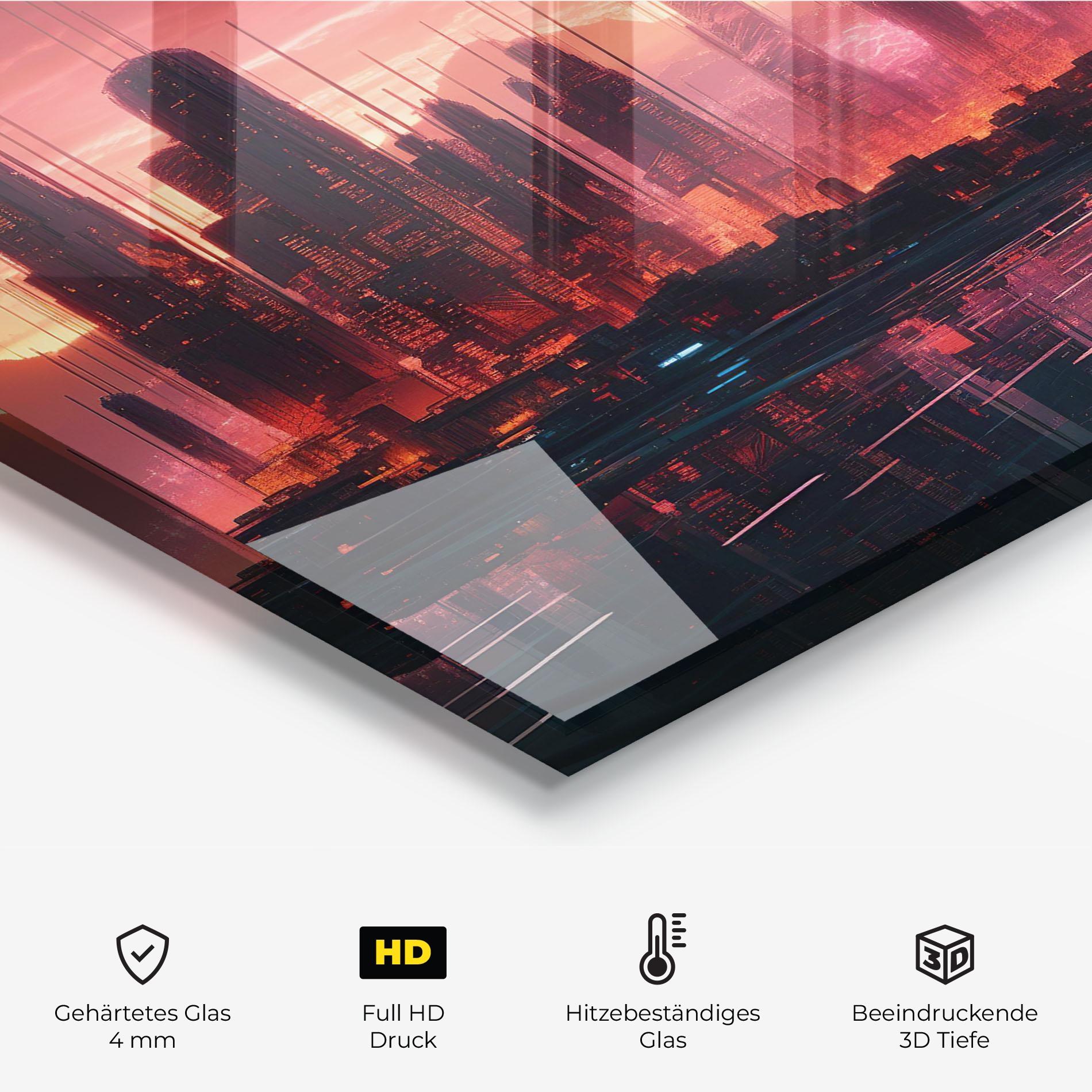 Küchenrückwand Glas Cityscape Tower mockup 2