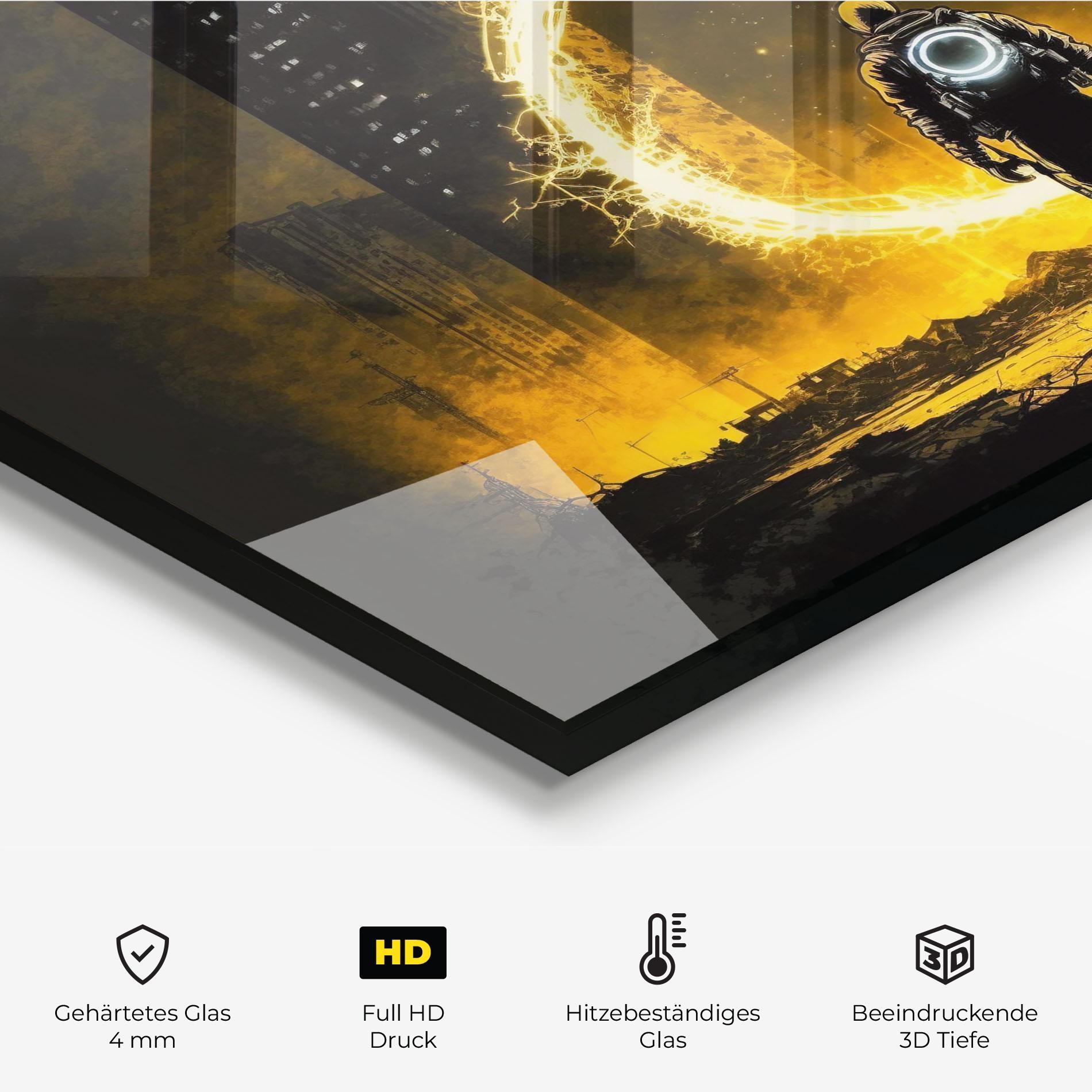 Küchenrückwand Glas Fire Portal mockup 2