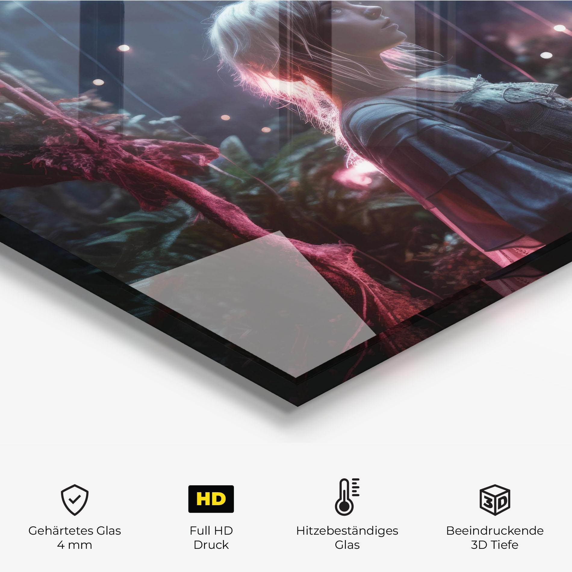 Küchenrückwand Glas Glowing Balls Floating mockup 2