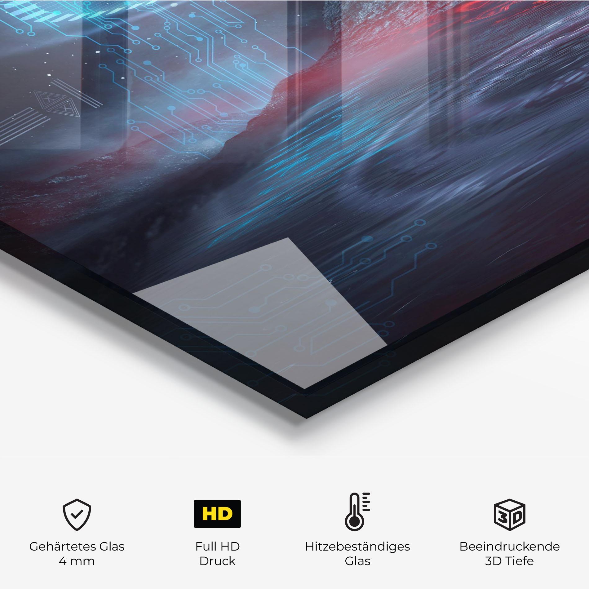 Küchenrückwand Glas Neon Space Galaxy mockup 2