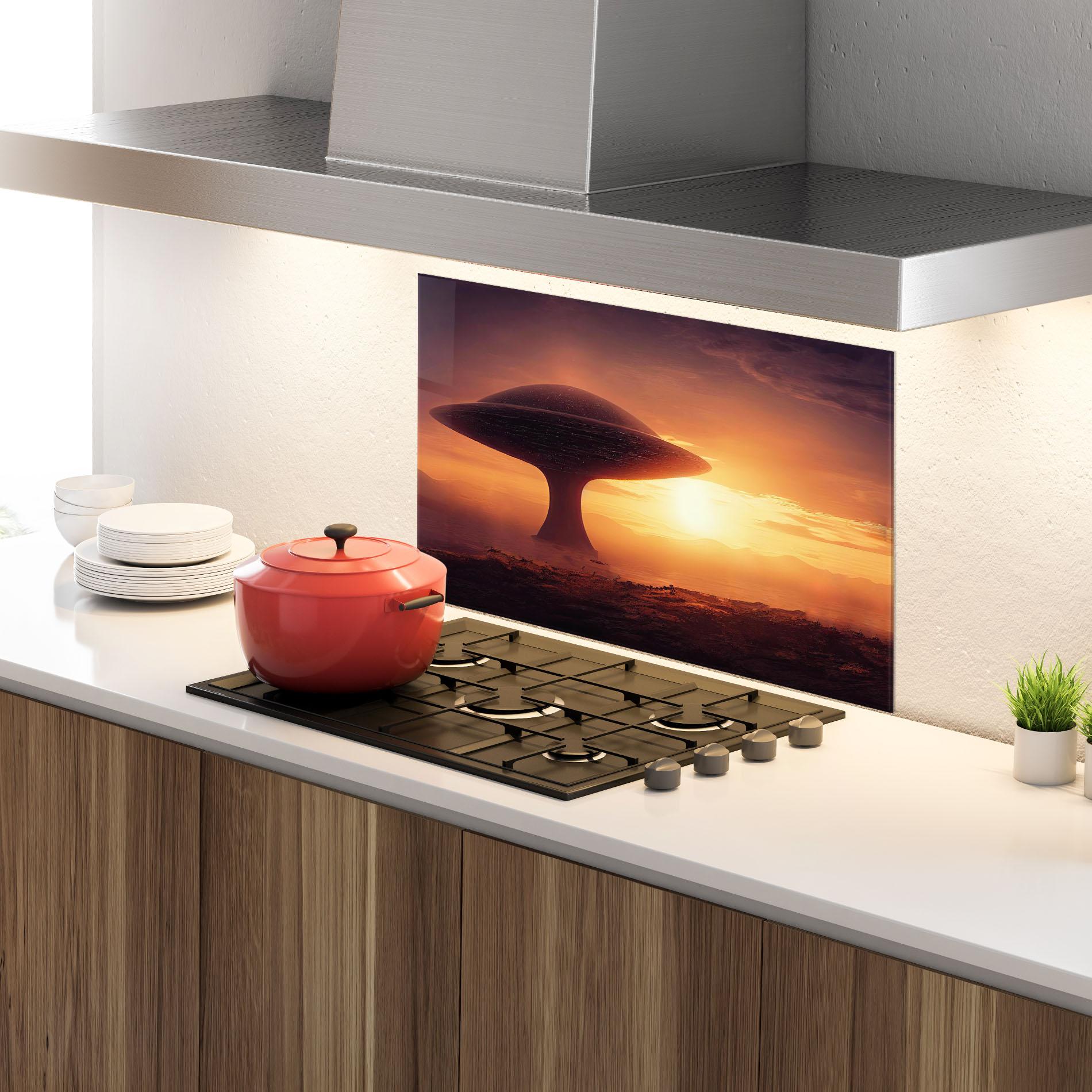 Küchenrückwand Glas Fantasy Science Fiction mockup 4