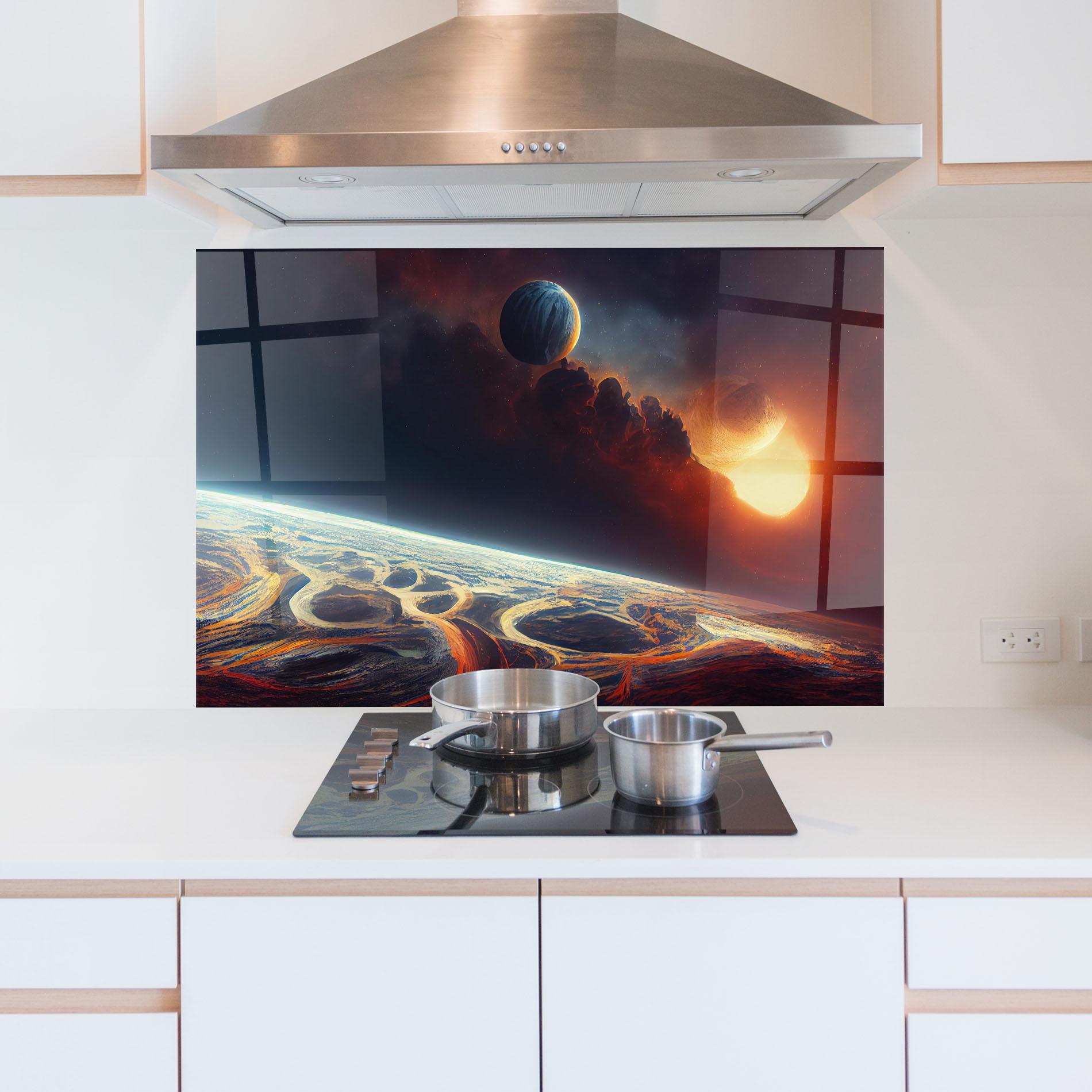 Küchenrückwand Glas Cosmic Craze mockup 5