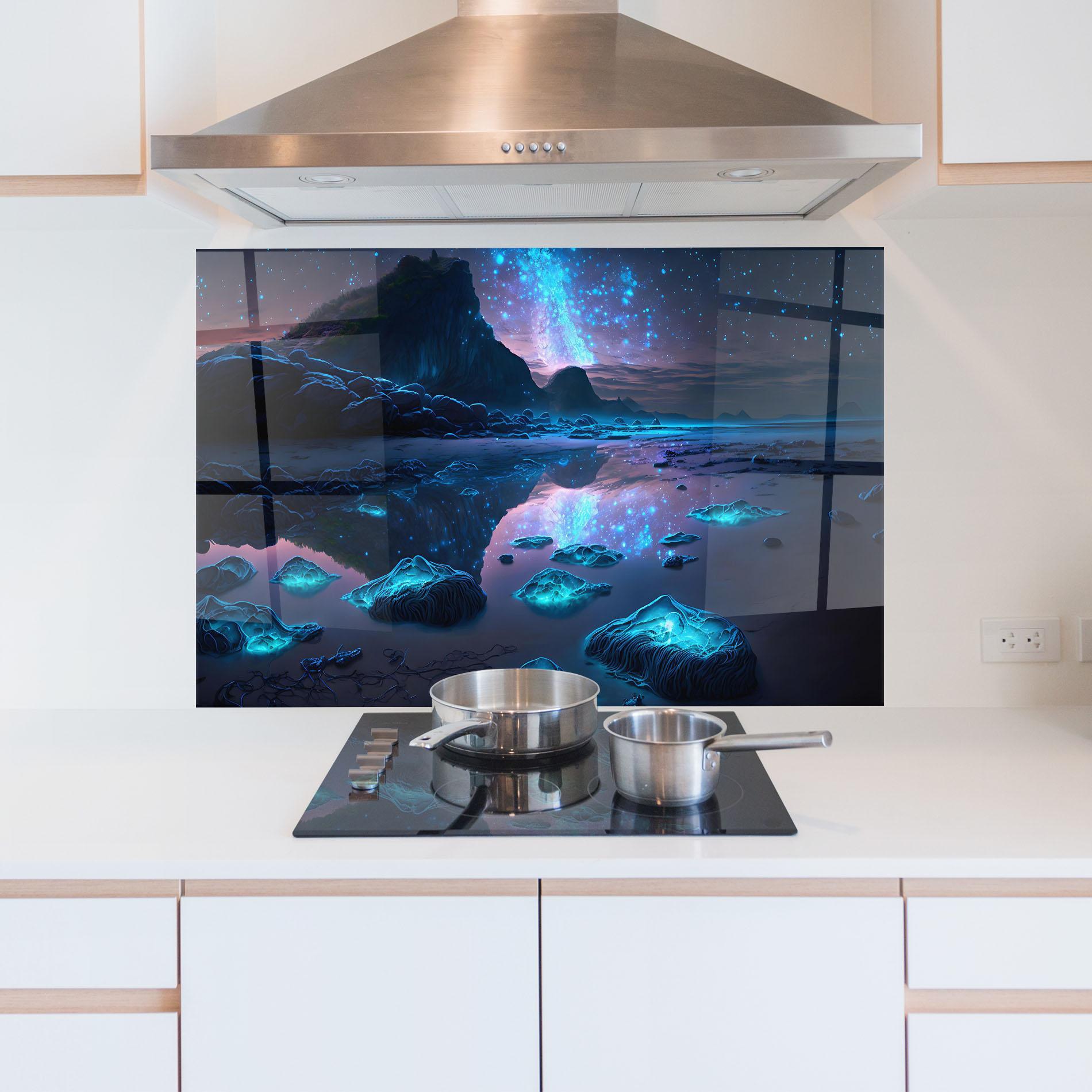 Küchenrückwand Glas Glowing Fantasy World mockup 5