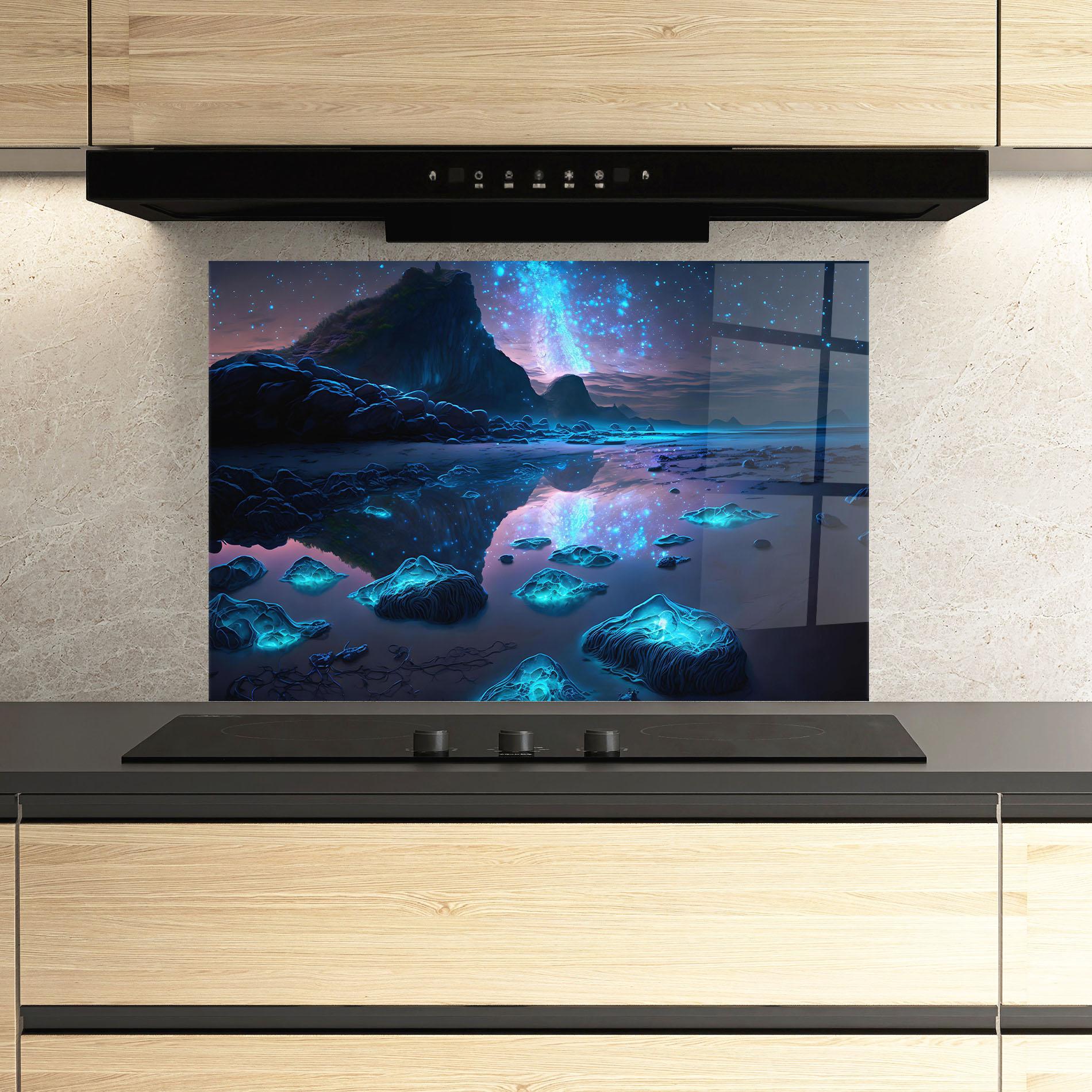 Küchenrückwand Glas Glowing Fantasy World mockup 3