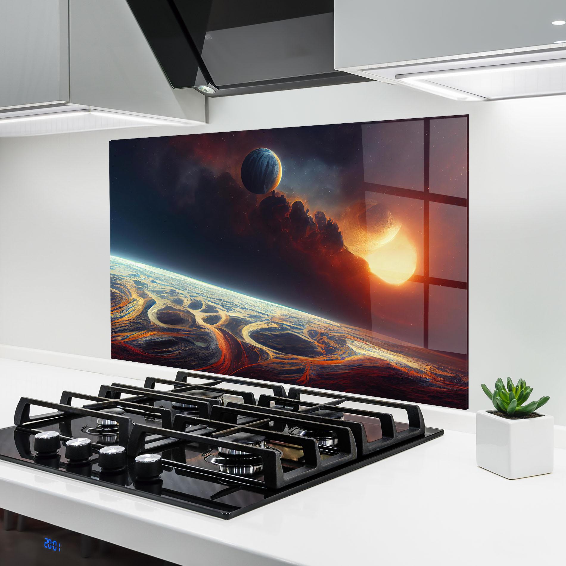 Küchenrückwand Glas Cosmic Craze mockup 6